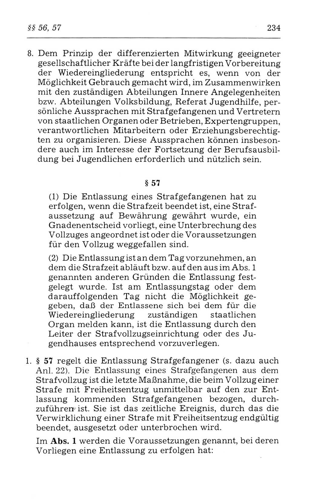 Kommentar zum Strafvollzugsgesetz [(StVG) Deutsche Demokratische Republik (DDR)] 1980, Seite 234 (Komm. StVG DDR 1980, S. 234)