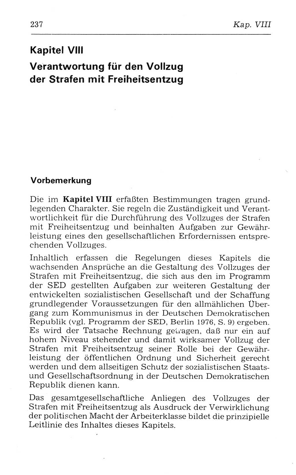 Kommentar zum Strafvollzugsgesetz [(StVG) Deutsche Demokratische Republik (DDR)] 1980, Seite 237 (Komm. StVG DDR 1980, S. 237)
