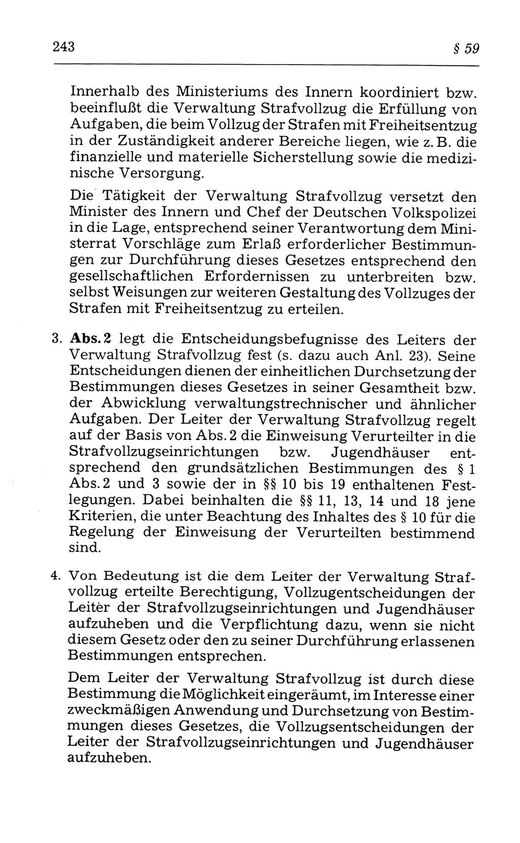 Kommentar zum Strafvollzugsgesetz [(StVG) Deutsche Demokratische Republik (DDR)] 1980, Seite 243 (Komm. StVG DDR 1980, S. 243)