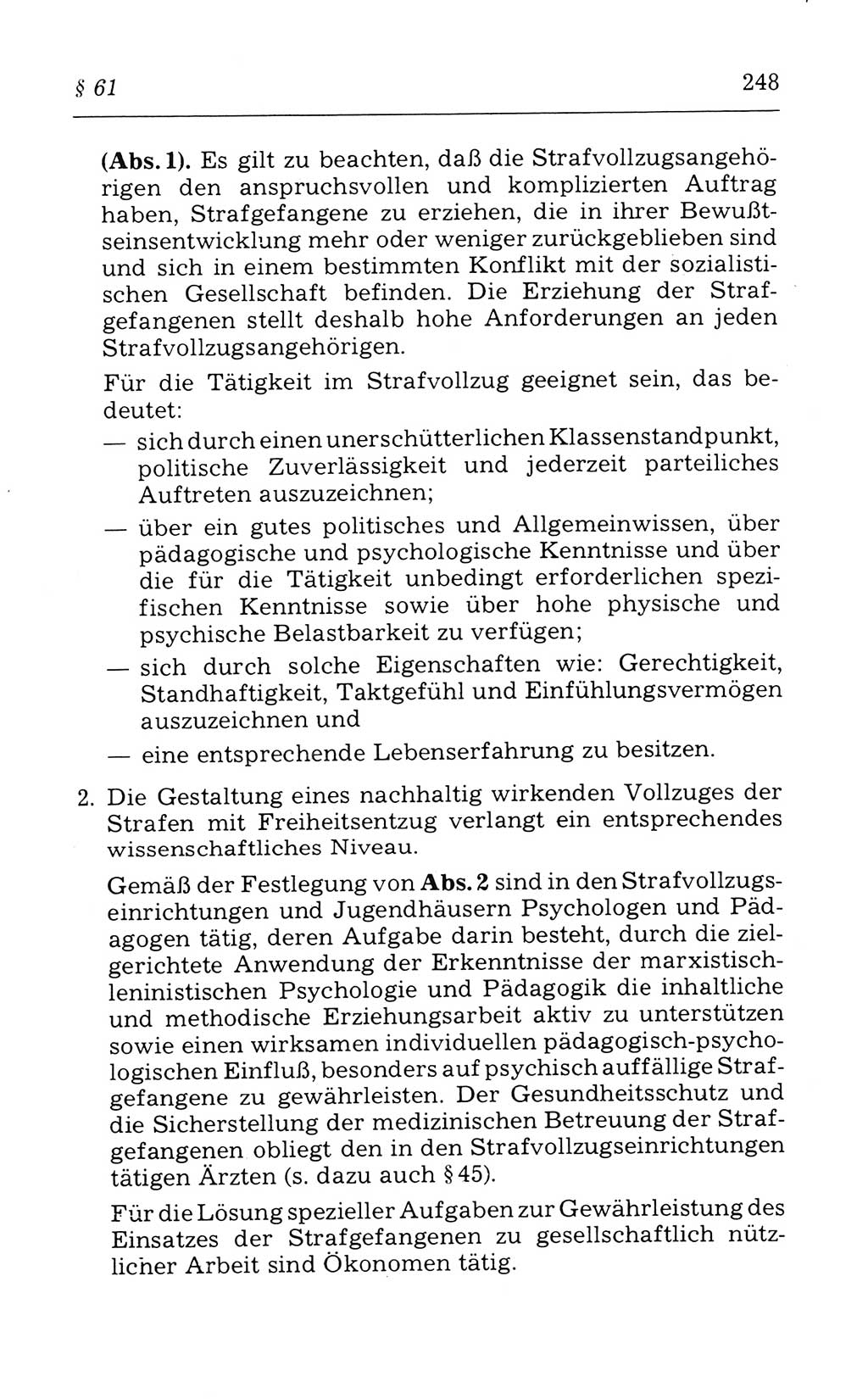 Kommentar zum Strafvollzugsgesetz [(StVG) Deutsche Demokratische Republik (DDR)] 1980, Seite 248 (Komm. StVG DDR 1980, S. 248)