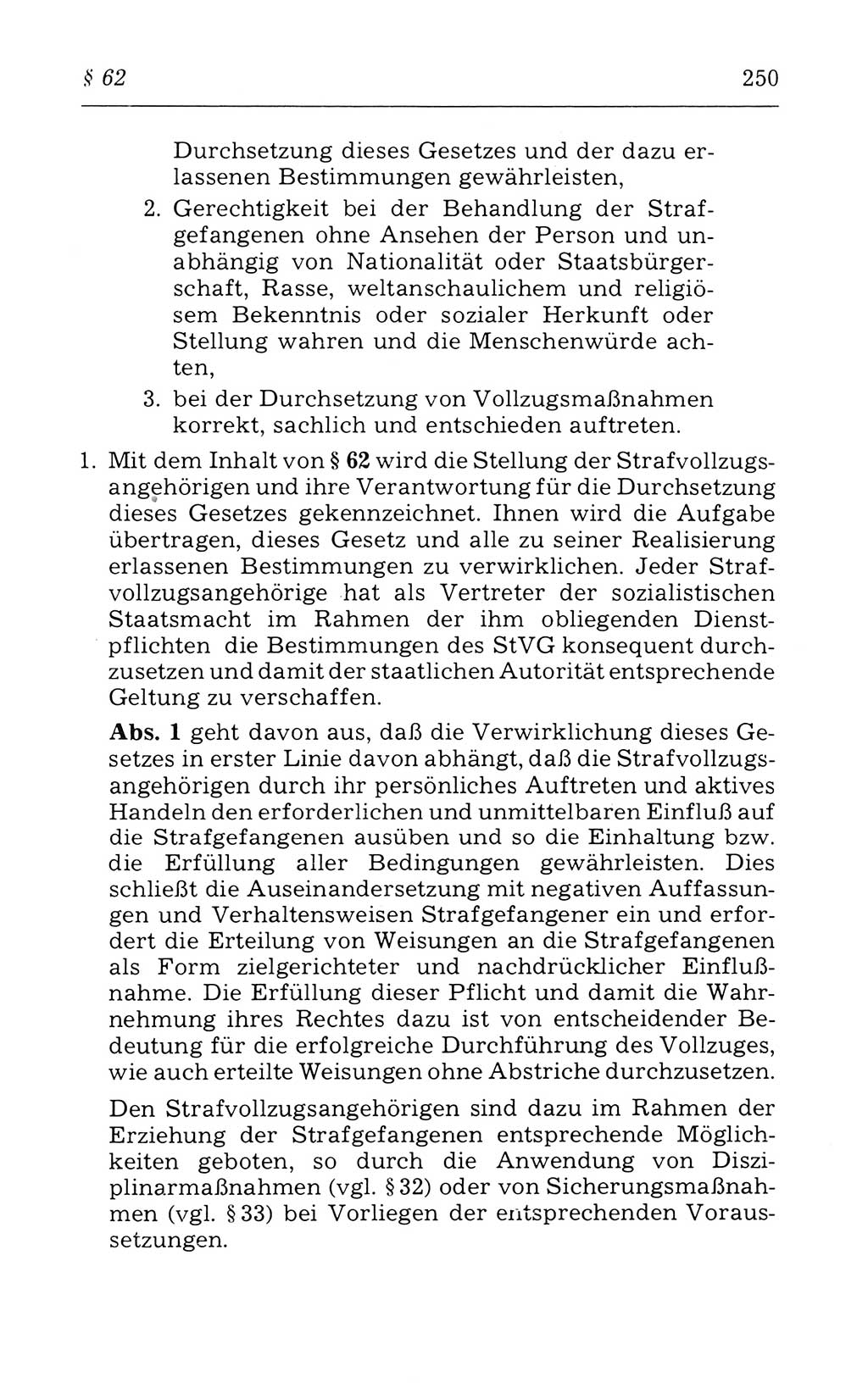 Kommentar zum Strafvollzugsgesetz [(StVG) Deutsche Demokratische Republik (DDR)] 1980, Seite 250 (Komm. StVG DDR 1980, S. 250)