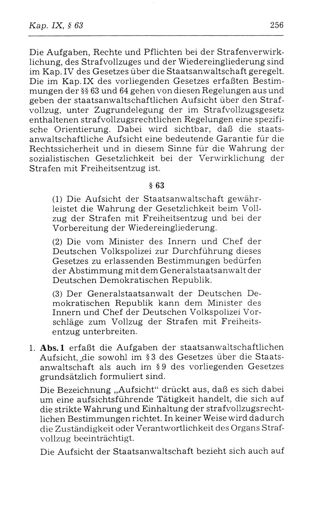 Kommentar zum Strafvollzugsgesetz [(StVG) Deutsche Demokratische Republik (DDR)] 1980, Seite 256 (Komm. StVG DDR 1980, S. 256)
