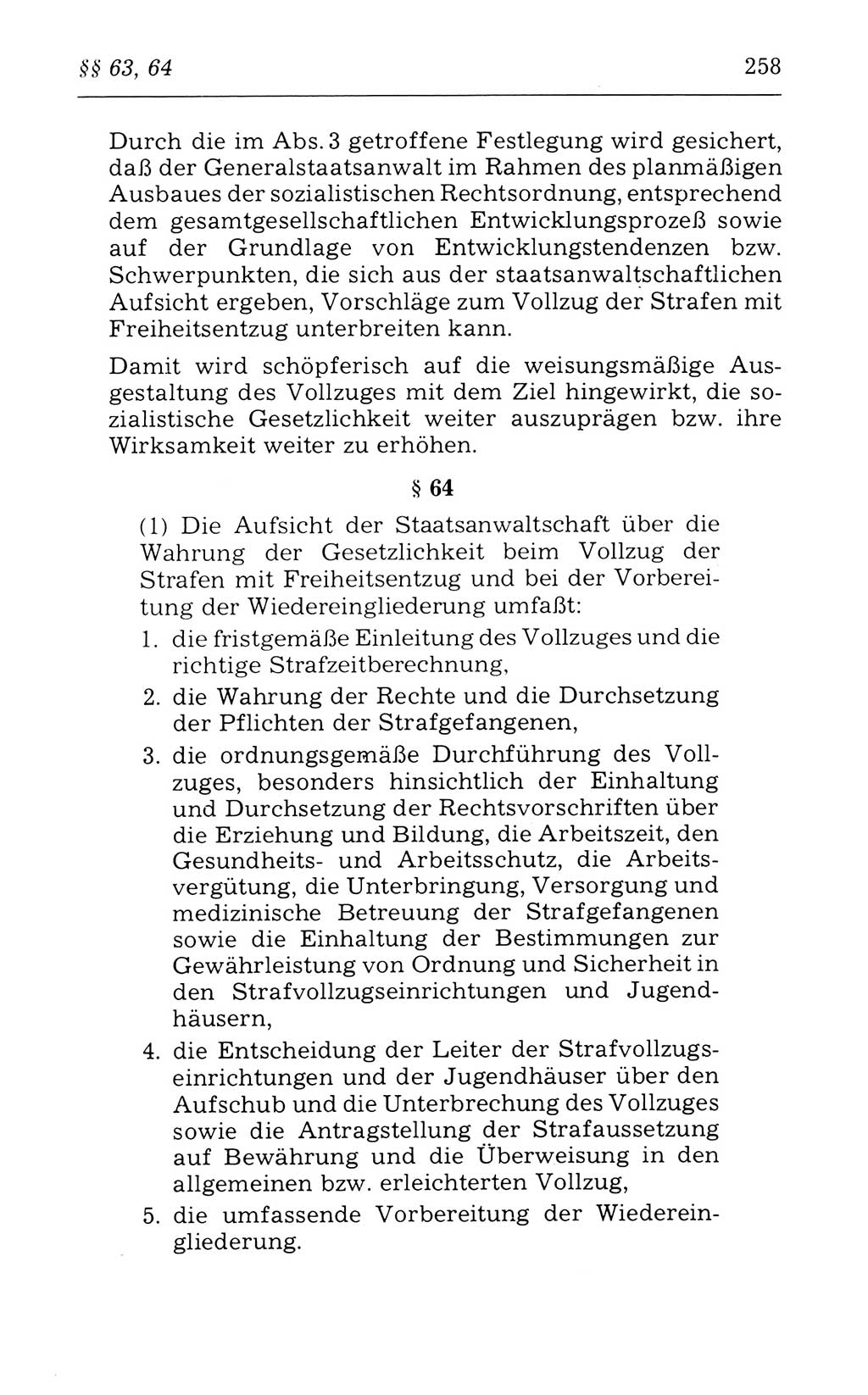 Kommentar zum Strafvollzugsgesetz [(StVG) Deutsche Demokratische Republik (DDR)] 1980, Seite 258 (Komm. StVG DDR 1980, S. 258)