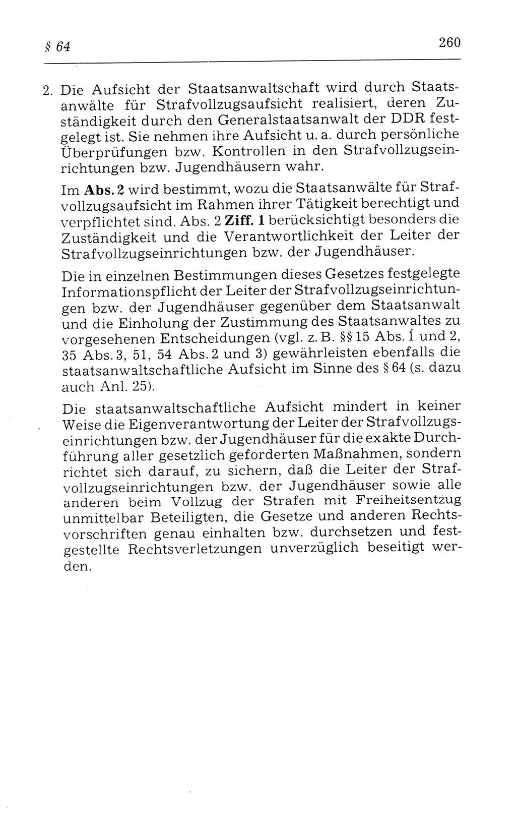 Kommentar zum Strafvollzugsgesetz [(StVG) Deutsche Demokratische Republik (DDR)] 1980, Seite 260 (Komm. StVG DDR 1980, S. 260)