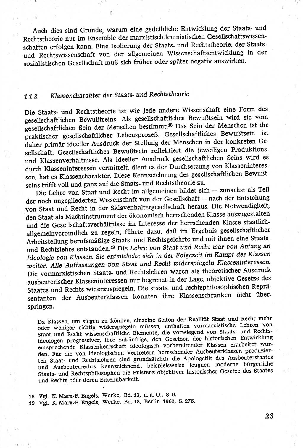 Marxistisch-leninistische (ML) Staats- und Rechtstheorie [Deutsche Demokratische Republik (DDR)], Lehrbuch 1980, Seite 23 (ML St.-R.-Th. DDR Lb. 1980, S. 23)