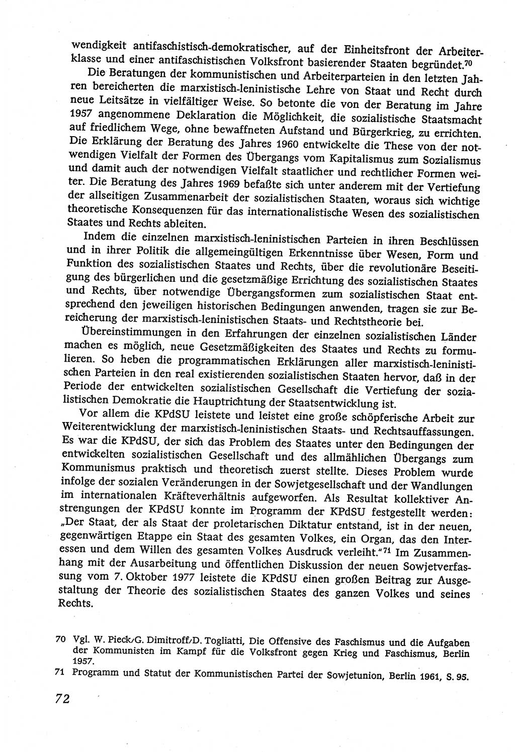 Marxistisch-leninistische (ML) Staats- und Rechtstheorie [Deutsche Demokratische Republik (DDR)], Lehrbuch 1980, Seite 72 (ML St.-R.-Th. DDR Lb. 1980, S. 72)