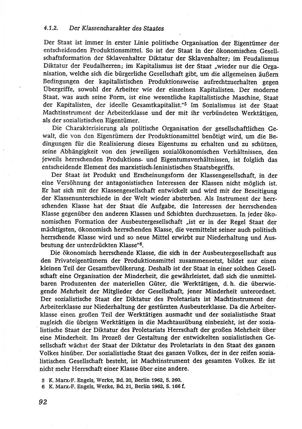 Marxistisch-leninistische (ML) Staats- und Rechtstheorie [Deutsche Demokratische Republik (DDR)], Lehrbuch 1980, Seite 92 (ML St.-R.-Th. DDR Lb. 1980, S. 92)