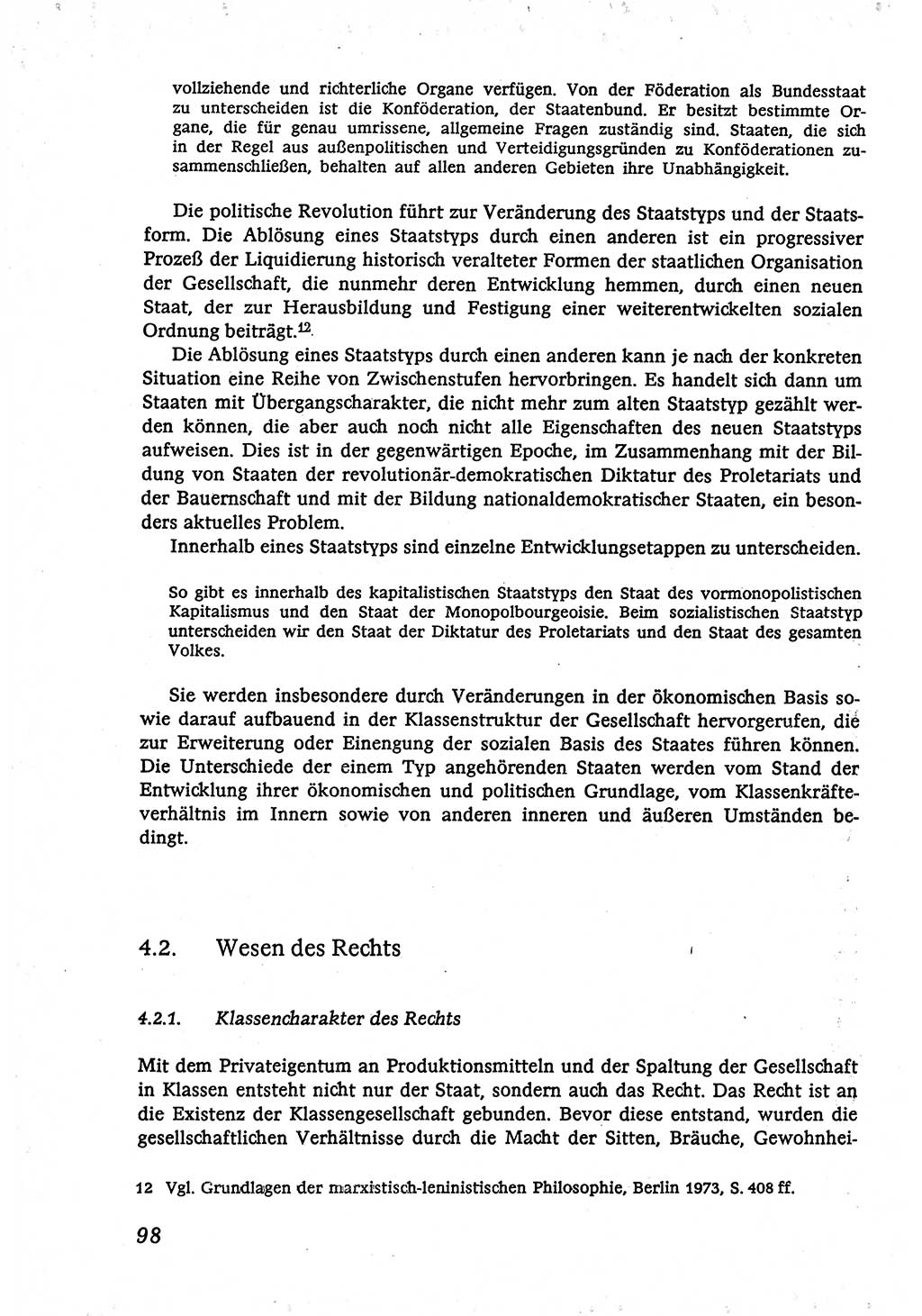 Marxistisch-leninistische (ML) Staats- und Rechtstheorie [Deutsche Demokratische Republik (DDR)], Lehrbuch 1980, Seite 98 (ML St.-R.-Th. DDR Lb. 1980, S. 98)