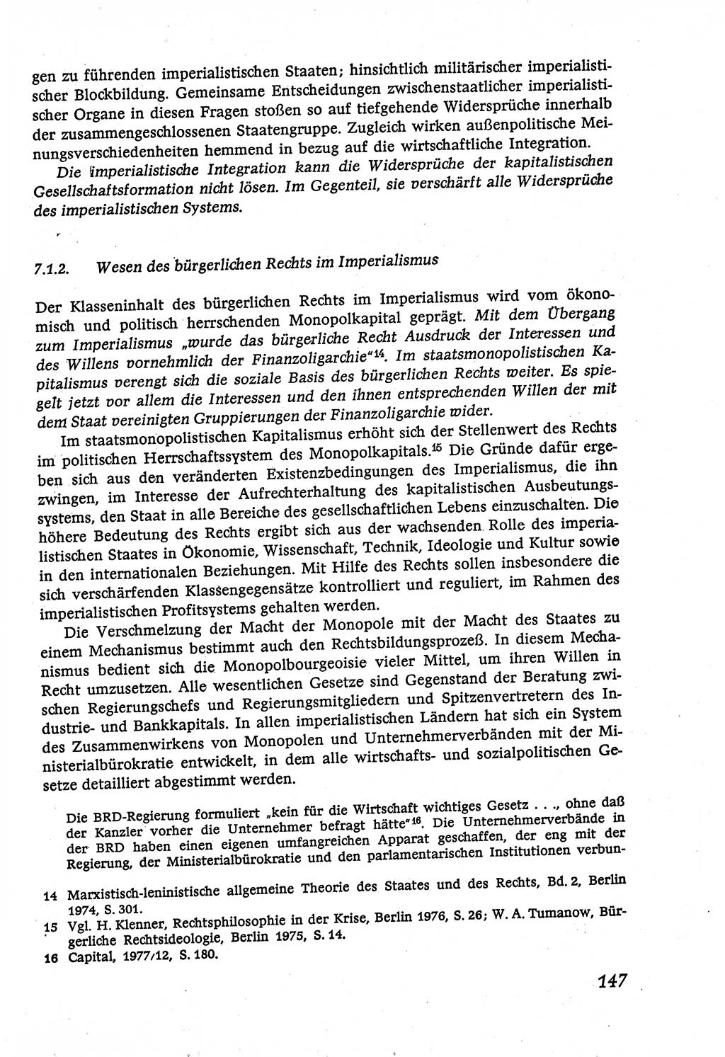 Marxistisch-leninistische (ML) Staats- und Rechtstheorie [Deutsche Demokratische Republik (DDR)], Lehrbuch 1980, Seite 147 (ML St.-R.-Th. DDR Lb. 1980, S. 147)