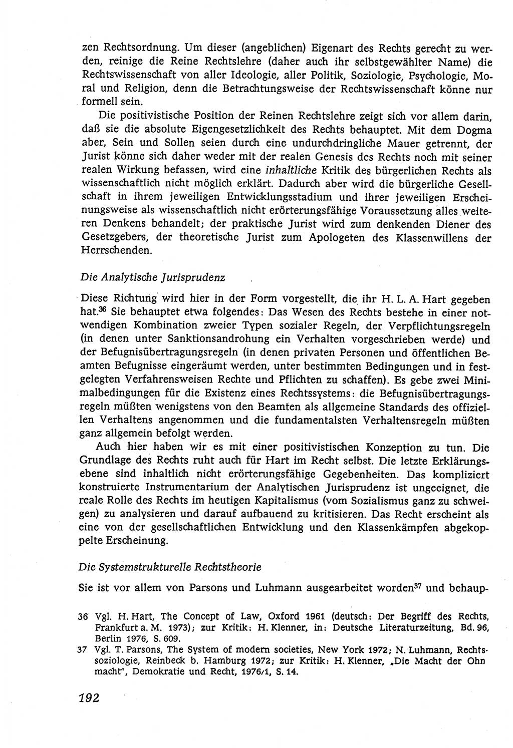 Marxistisch-leninistische (ML) Staats- und Rechtstheorie [Deutsche Demokratische Republik (DDR)], Lehrbuch 1980, Seite 192 (ML St.-R.-Th. DDR Lb. 1980, S. 192)