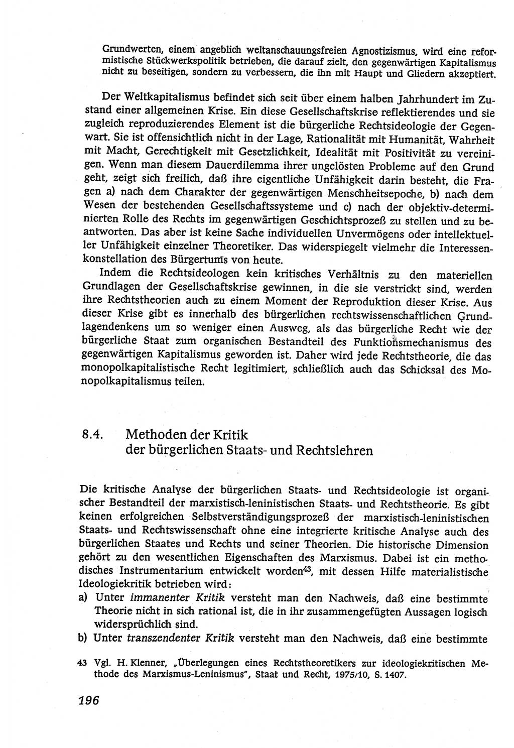 Marxistisch-leninistische (ML) Staats- und Rechtstheorie [Deutsche Demokratische Republik (DDR)], Lehrbuch 1980, Seite 196 (ML St.-R.-Th. DDR Lb. 1980, S. 196)