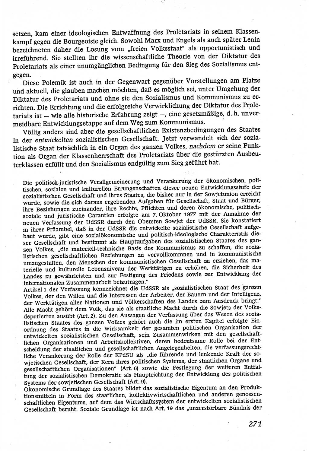 Marxistisch-leninistische (ML) Staats- und Rechtstheorie [Deutsche Demokratische Republik (DDR)], Lehrbuch 1980, Seite 271 (ML St.-R.-Th. DDR Lb. 1980, S. 271)