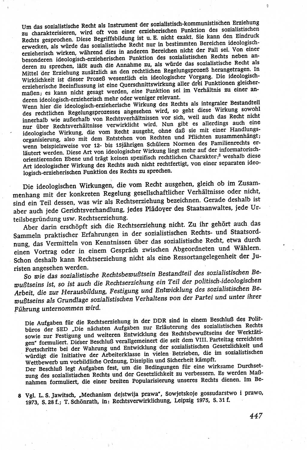Marxistisch-leninistische (ML) Staats- und Rechtstheorie [Deutsche Demokratische Republik (DDR)], Lehrbuch 1980, Seite 447 (ML St.-R.-Th. DDR Lb. 1980, S. 447)
