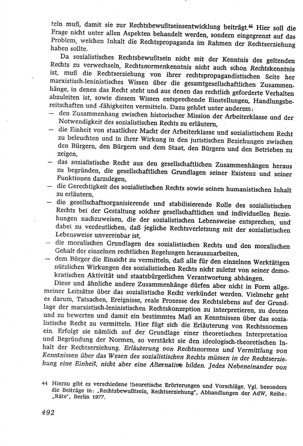 Marxistisch-leninistische (ML) Staats- und Rechtstheorie [Deutsche Demokratische Republik (DDR)], Lehrbuch 1980, Seite 492 (ML St.-R.-Th. DDR Lb. 1980, S. 492)