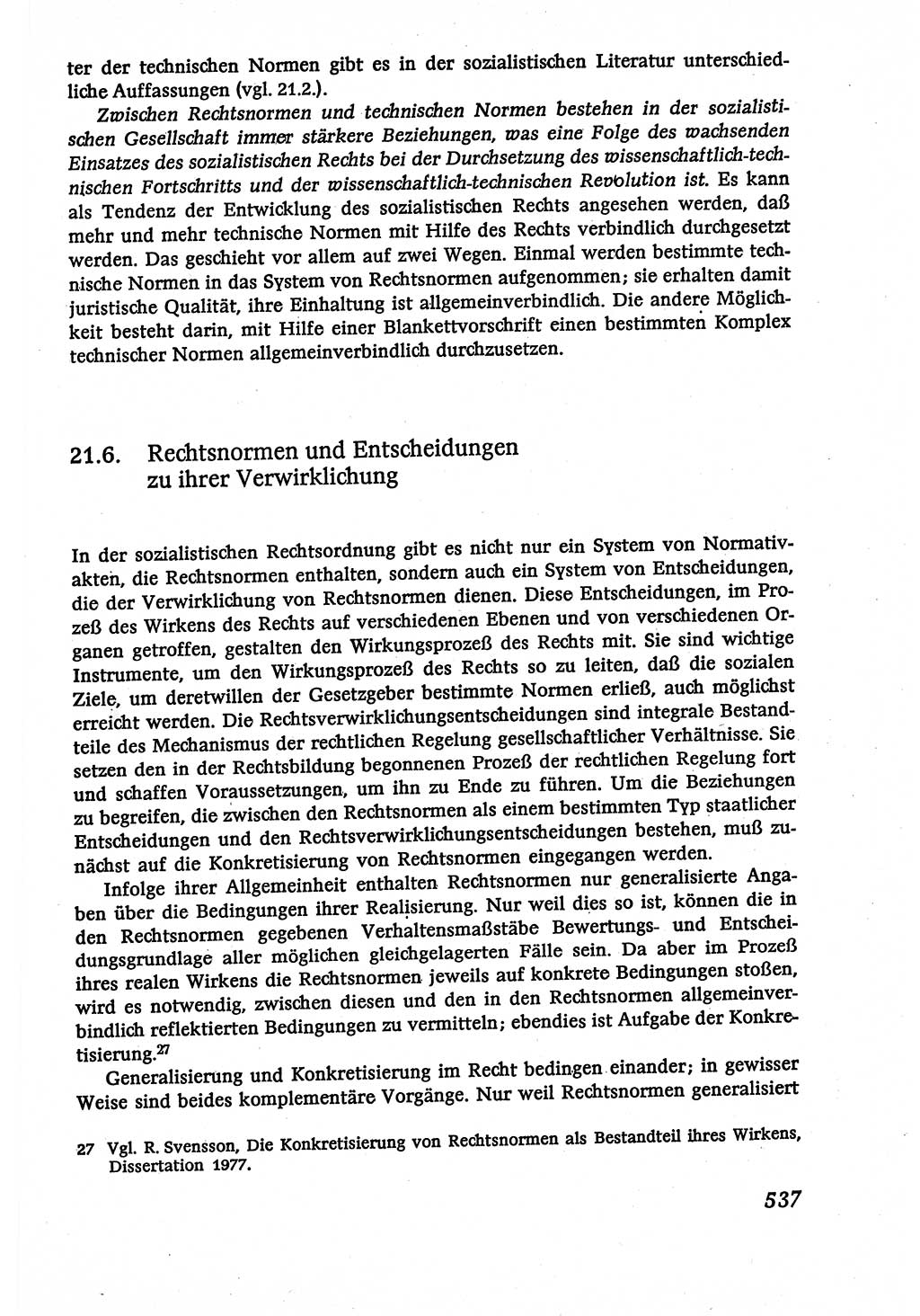 Marxistisch-leninistische (ML) Staats- und Rechtstheorie [Deutsche Demokratische Republik (DDR)], Lehrbuch 1980, Seite 537 (ML St.-R.-Th. DDR Lb. 1980, S. 537)
