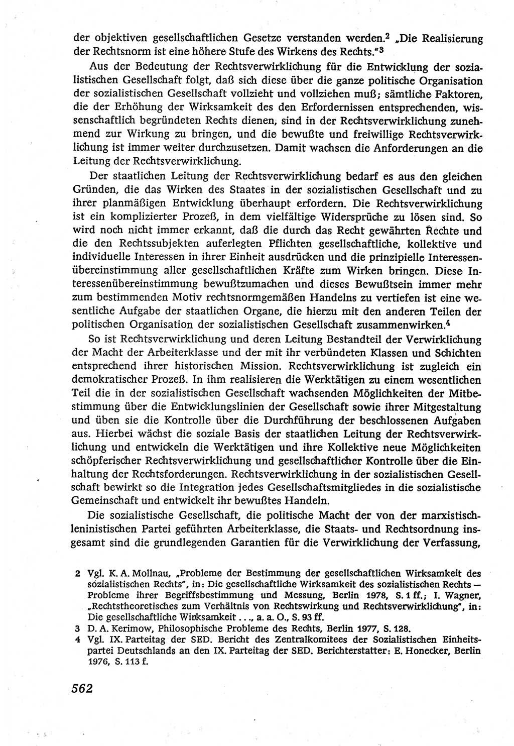 Marxistisch-leninistische (ML) Staats- und Rechtstheorie [Deutsche Demokratische Republik (DDR)], Lehrbuch 1980, Seite 562 (ML St.-R.-Th. DDR Lb. 1980, S. 562)