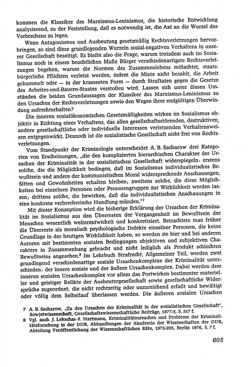 Marxistisch-leninistische (ML) Staats- und Rechtstheorie [Deutsche Demokratische Republik (DDR)], Lehrbuch 1980, Seite 605 (ML St.-R.-Th. DDR Lb. 1980, S. 605)