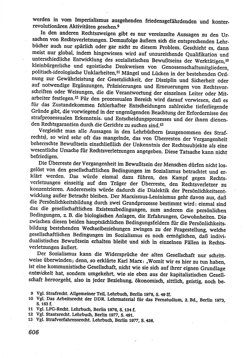 Marxistisch-leninistische (ML) Staats- und Rechtstheorie [Deutsche Demokratische Republik (DDR)], Lehrbuch 1980, Seite 606 (ML St.-R.-Th. DDR Lb. 1980, S. 606)