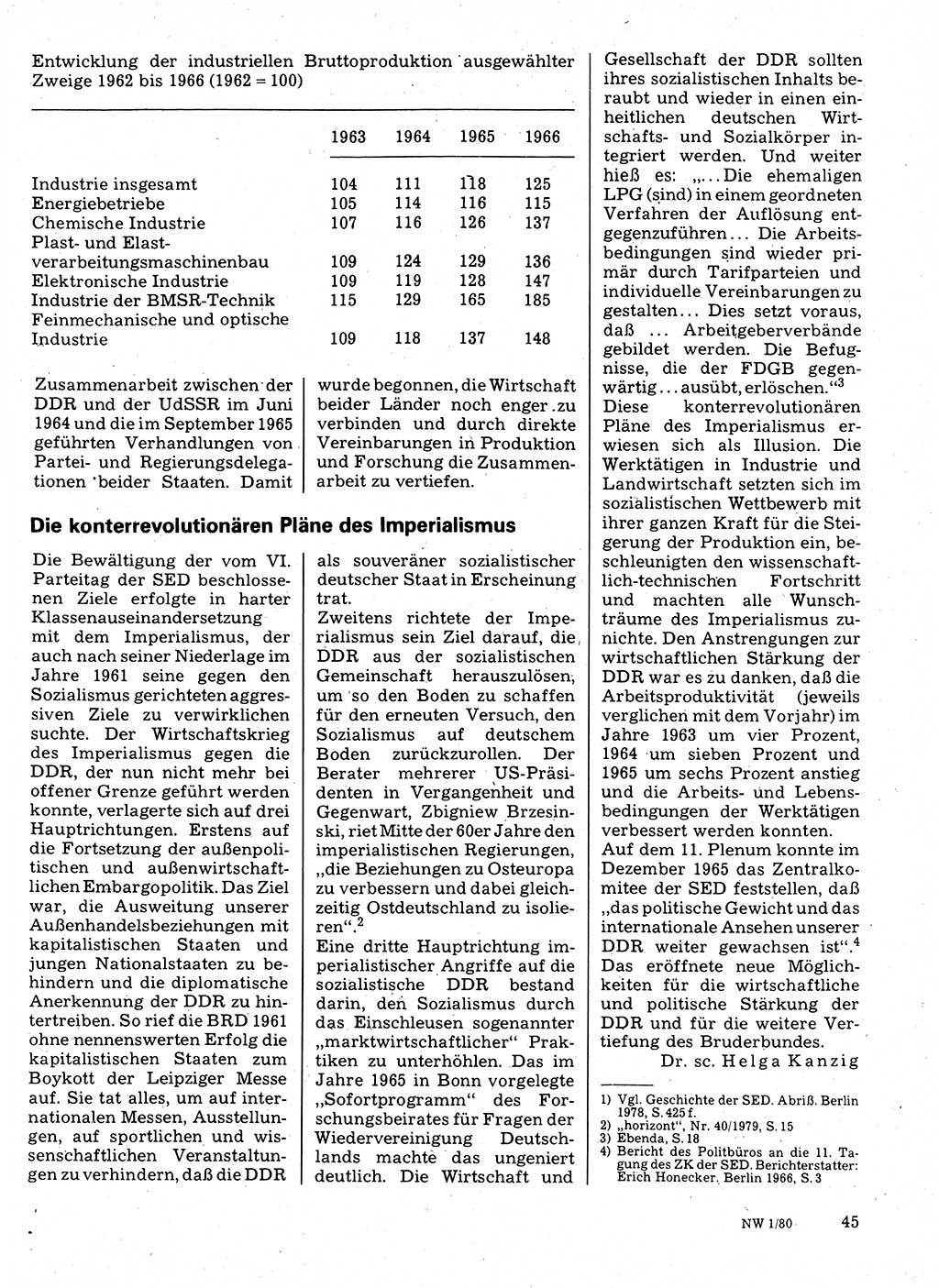 Neuer Weg (NW), Organ des Zentralkomitees (ZK) der SED (Sozialistische Einheitspartei Deutschlands) für Fragen des Parteilebens, 35. Jahrgang [Deutsche Demokratische Republik (DDR)] 1980, Seite 45 (NW ZK SED DDR 1980, S. 45)