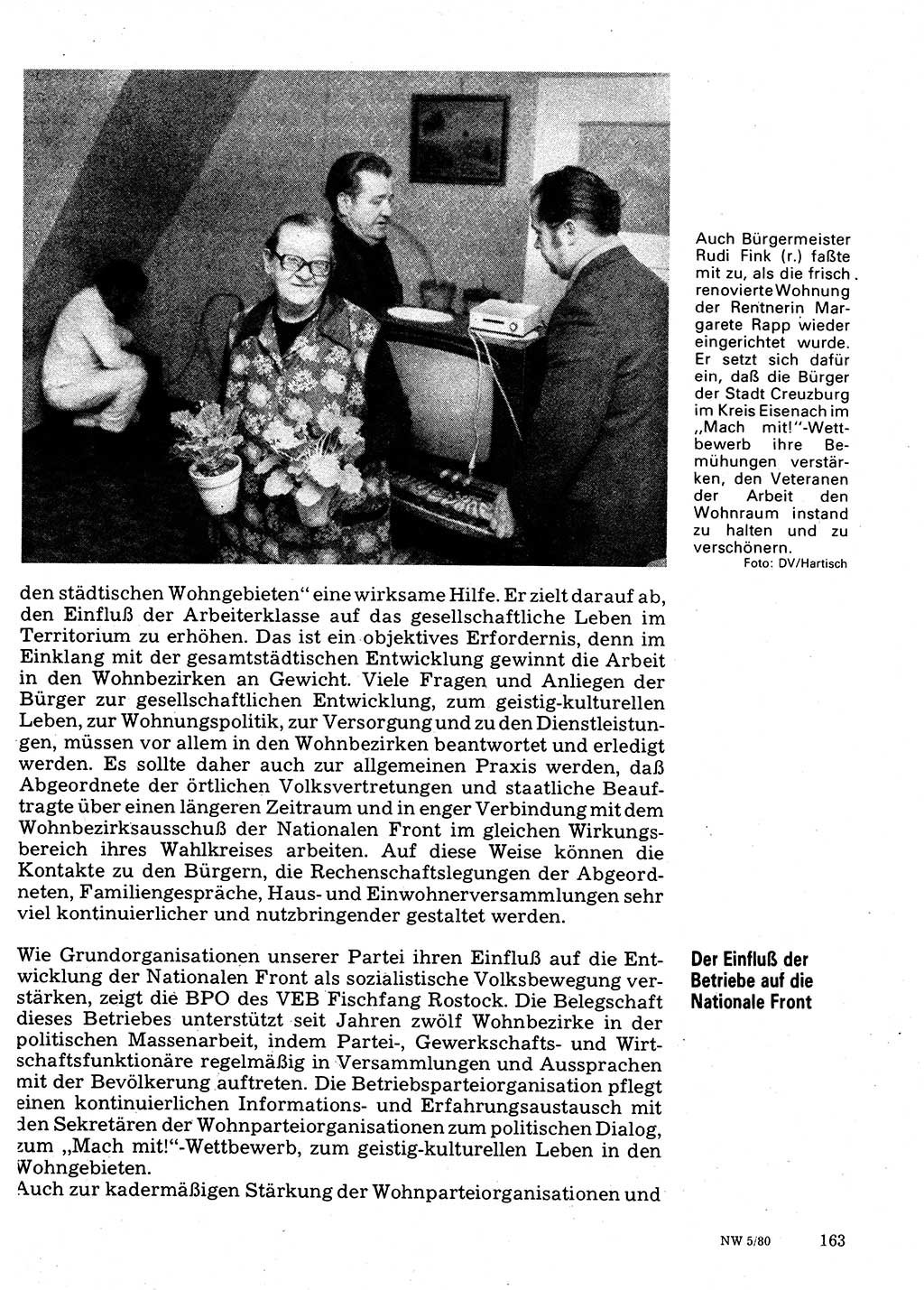 Neuer Weg (NW), Organ des Zentralkomitees (ZK) der SED (Sozialistische Einheitspartei Deutschlands) für Fragen des Parteilebens, 35. Jahrgang [Deutsche Demokratische Republik (DDR)] 1980, Seite 163 (NW ZK SED DDR 1980, S. 163)