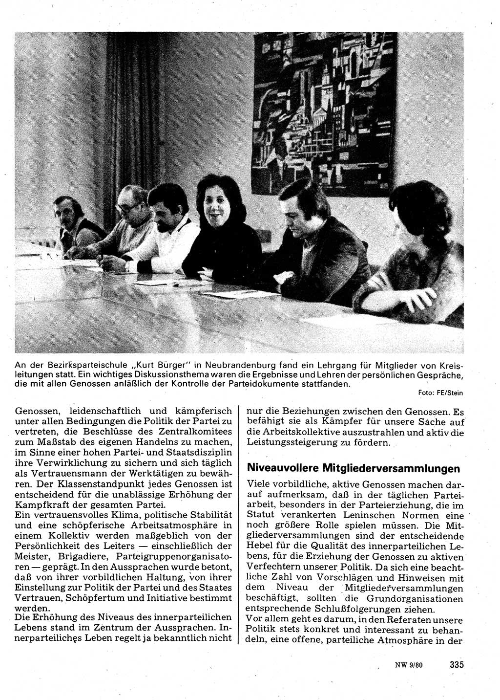 Neuer Weg (NW), Organ des Zentralkomitees (ZK) der SED (Sozialistische Einheitspartei Deutschlands) für Fragen des Parteilebens, 35. Jahrgang [Deutsche Demokratische Republik (DDR)] 1980, Seite 335 (NW ZK SED DDR 1980, S. 335)