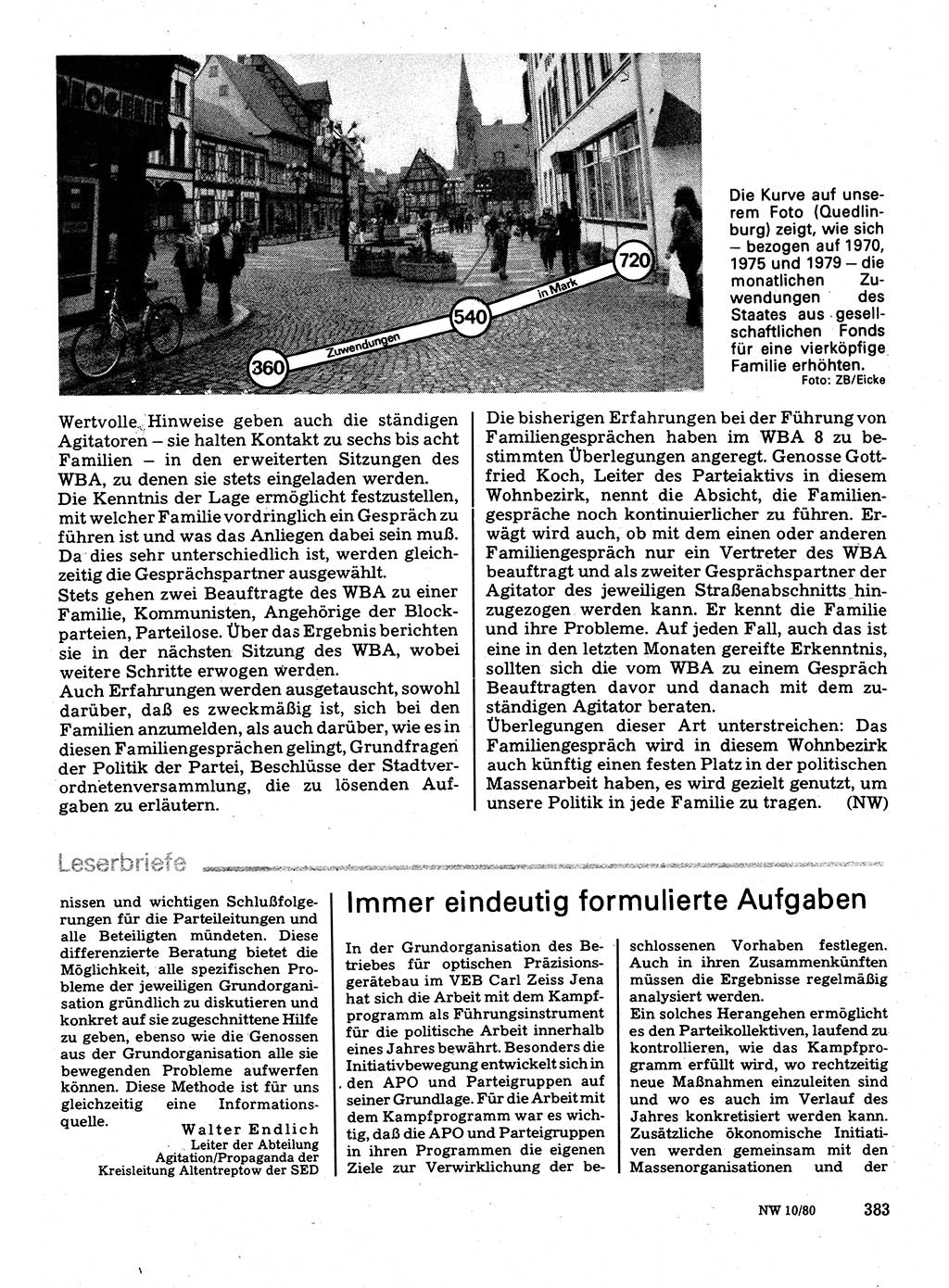 Neuer Weg (NW), Organ des Zentralkomitees (ZK) der SED (Sozialistische Einheitspartei Deutschlands) für Fragen des Parteilebens, 35. Jahrgang [Deutsche Demokratische Republik (DDR)] 1980, Seite 383 (NW ZK SED DDR 1980, S. 383)