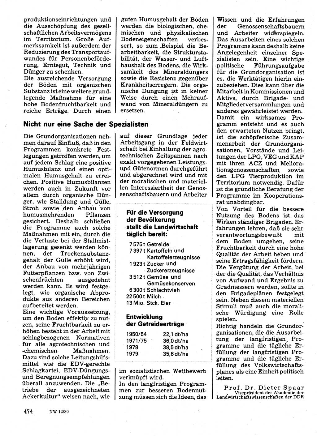 Neuer Weg (NW), Organ des Zentralkomitees (ZK) der SED (Sozialistische Einheitspartei Deutschlands) für Fragen des Parteilebens, 35. Jahrgang [Deutsche Demokratische Republik (DDR)] 1980, Seite 474 (NW ZK SED DDR 1980, S. 474)