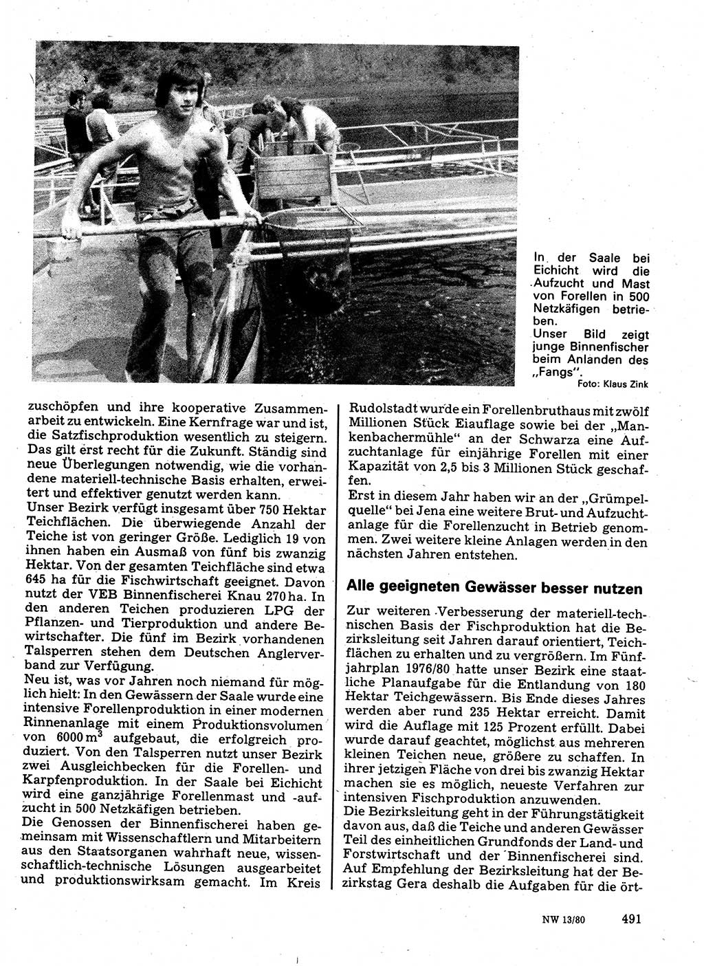 Neuer Weg (NW), Organ des Zentralkomitees (ZK) der SED (Sozialistische Einheitspartei Deutschlands) für Fragen des Parteilebens, 35. Jahrgang [Deutsche Demokratische Republik (DDR)] 1980, Seite 491 (NW ZK SED DDR 1980, S. 491)
