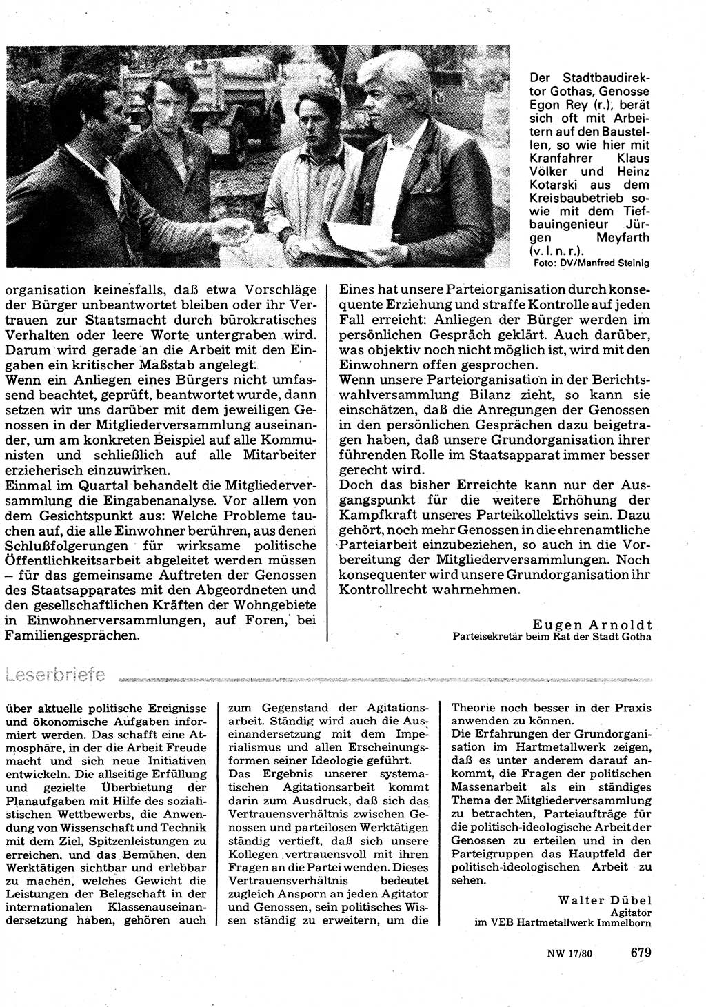 Neuer Weg (NW), Organ des Zentralkomitees (ZK) der SED (Sozialistische Einheitspartei Deutschlands) für Fragen des Parteilebens, 35. Jahrgang [Deutsche Demokratische Republik (DDR)] 1980, Seite 679 (NW ZK SED DDR 1980, S. 679)