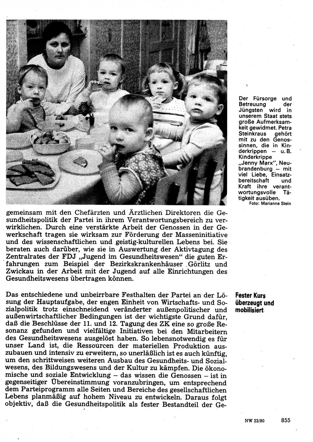 Neuer Weg (NW), Organ des Zentralkomitees (ZK) der SED (Sozialistische Einheitspartei Deutschlands) für Fragen des Parteilebens, 35. Jahrgang [Deutsche Demokratische Republik (DDR)] 1980, Seite 855 (NW ZK SED DDR 1980, S. 855)