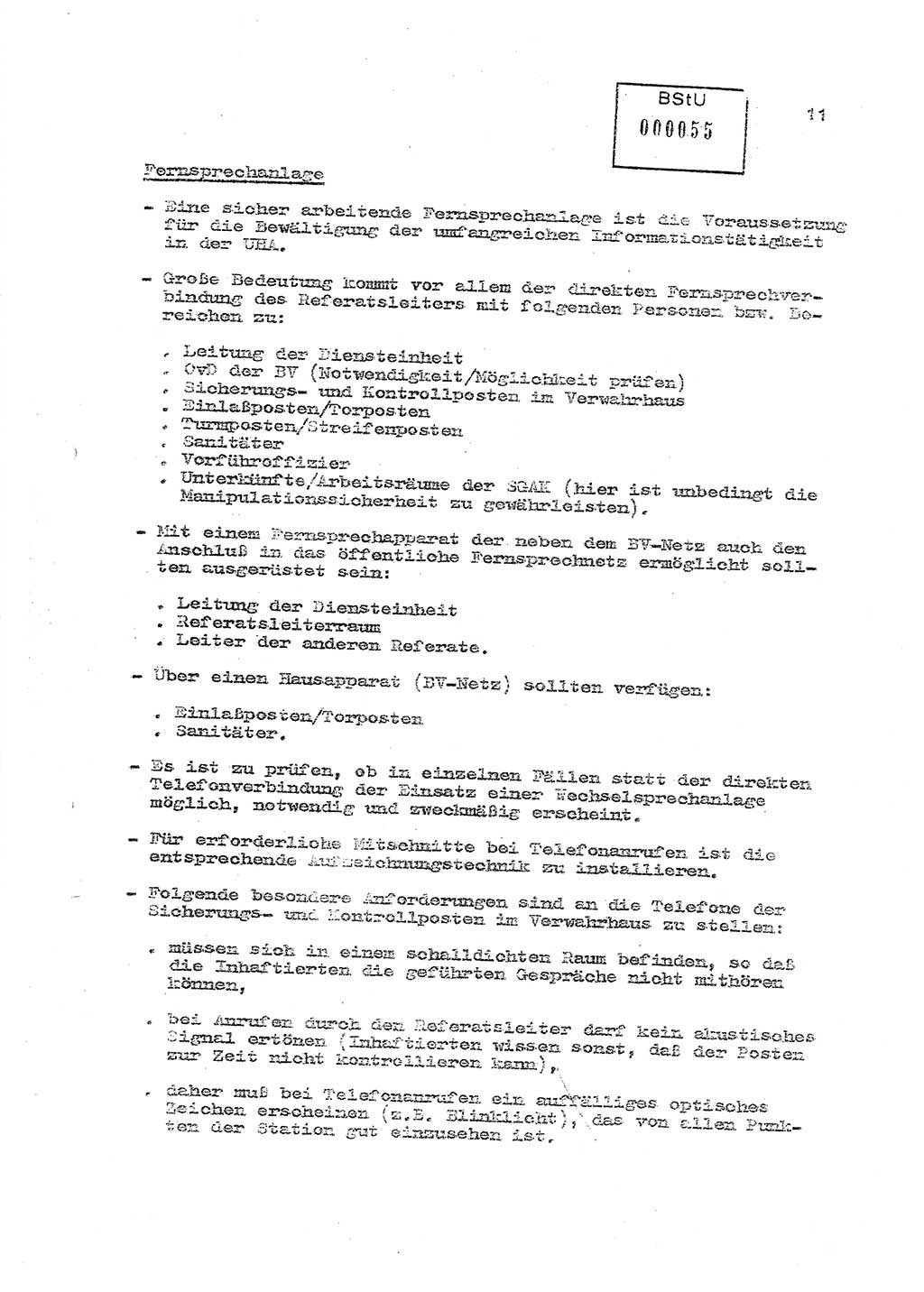 Sicherungs- und Nachrichtentechnik in UHA [Untersuchungshaftanstalten, Ministerium für Staatssicherheit, Deutsche Demokratische Republik (DDR)], Abteilung (Abt.) ⅩⅣ, Berlin 1980, Seite 11 (Si.-NT UHA MfS DDR Abt. ⅩⅣ /80 1980, S. 11)