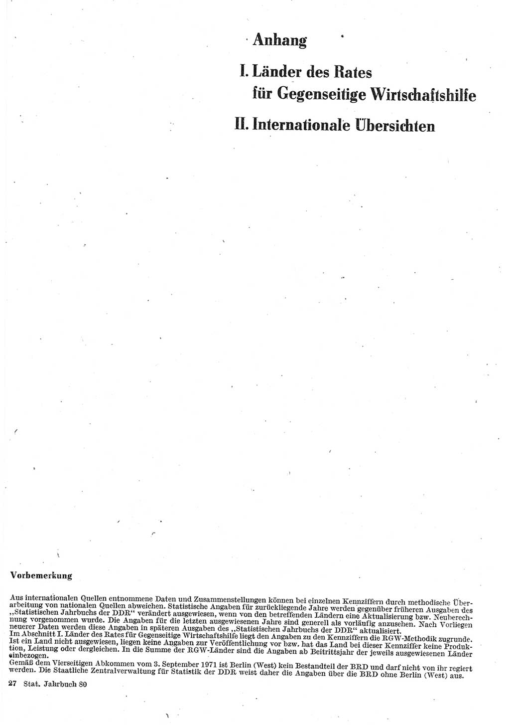 Statistisches Jahrbuch der Deutschen Demokratischen Republik (DDR) 1980, Seite 1 (Stat. Jb. DDR 1980, S. 1)