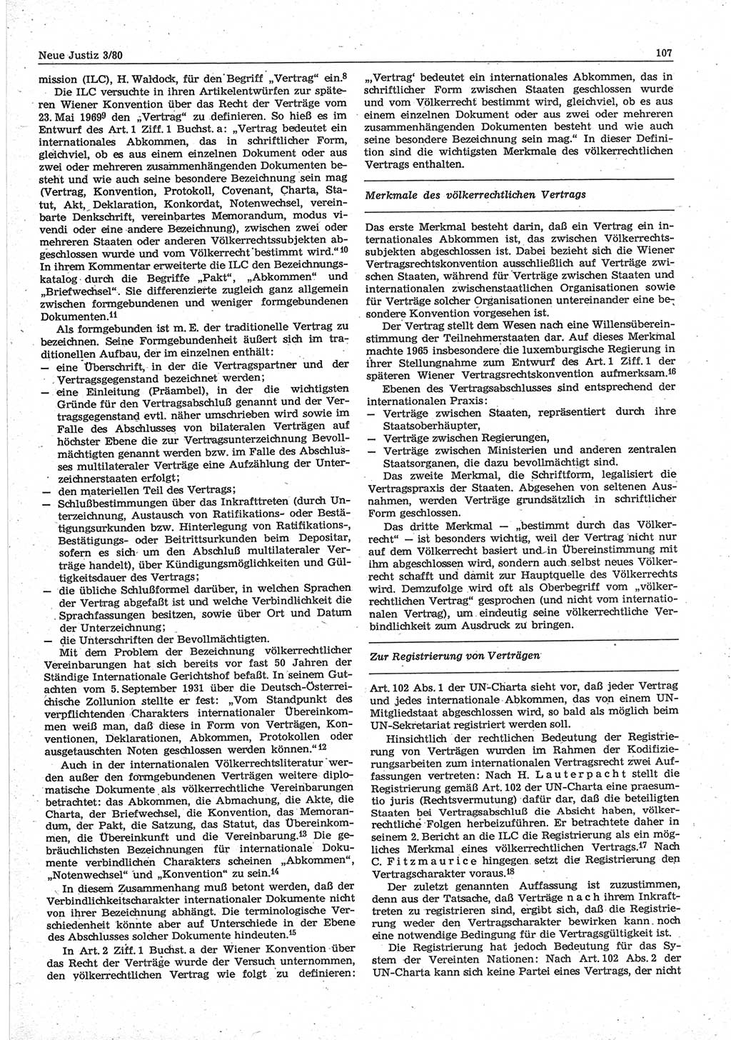 Neue Justiz (NJ), Zeitschrift für sozialistisches Recht und Gesetzlichkeit [Deutsche Demokratische Republik (DDR)], 34. Jahrgang 1980, Seite 107 (NJ DDR 1980, S. 107)