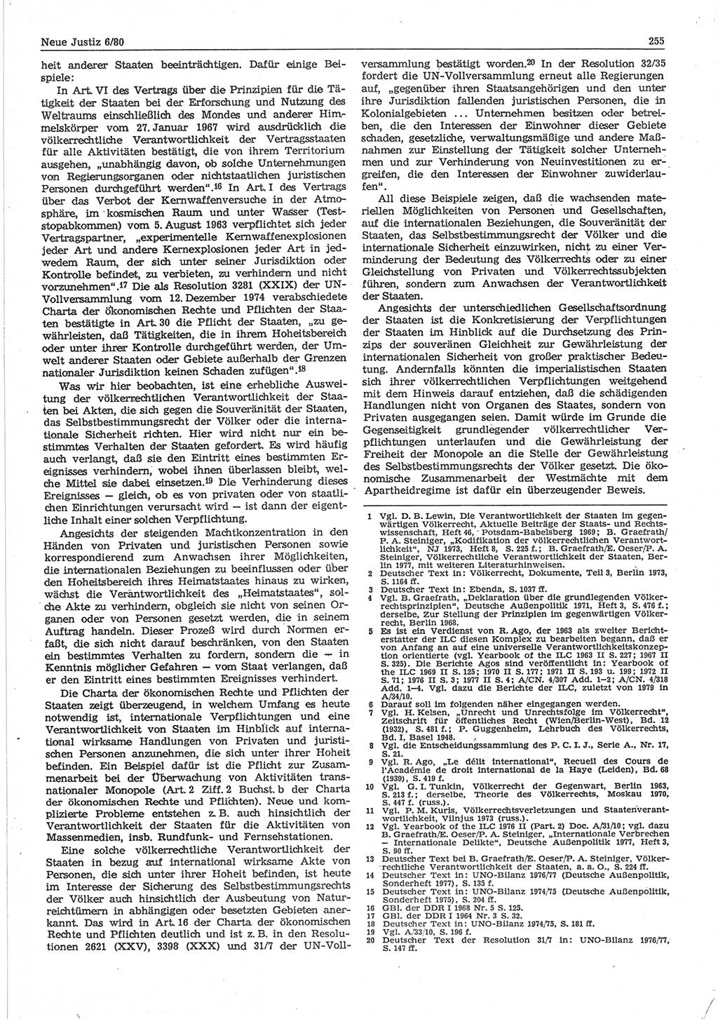 Neue Justiz (NJ), Zeitschrift für sozialistisches Recht und Gesetzlichkeit [Deutsche Demokratische Republik (DDR)], 34. Jahrgang 1980, Seite 255 (NJ DDR 1980, S. 255)