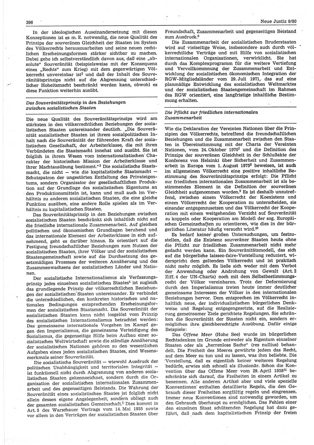 Neue Justiz (NJ), Zeitschrift für sozialistisches Recht und Gesetzlichkeit [Deutsche Demokratische Republik (DDR)], 34. Jahrgang 1980, Seite 396 (NJ DDR 1980, S. 396)