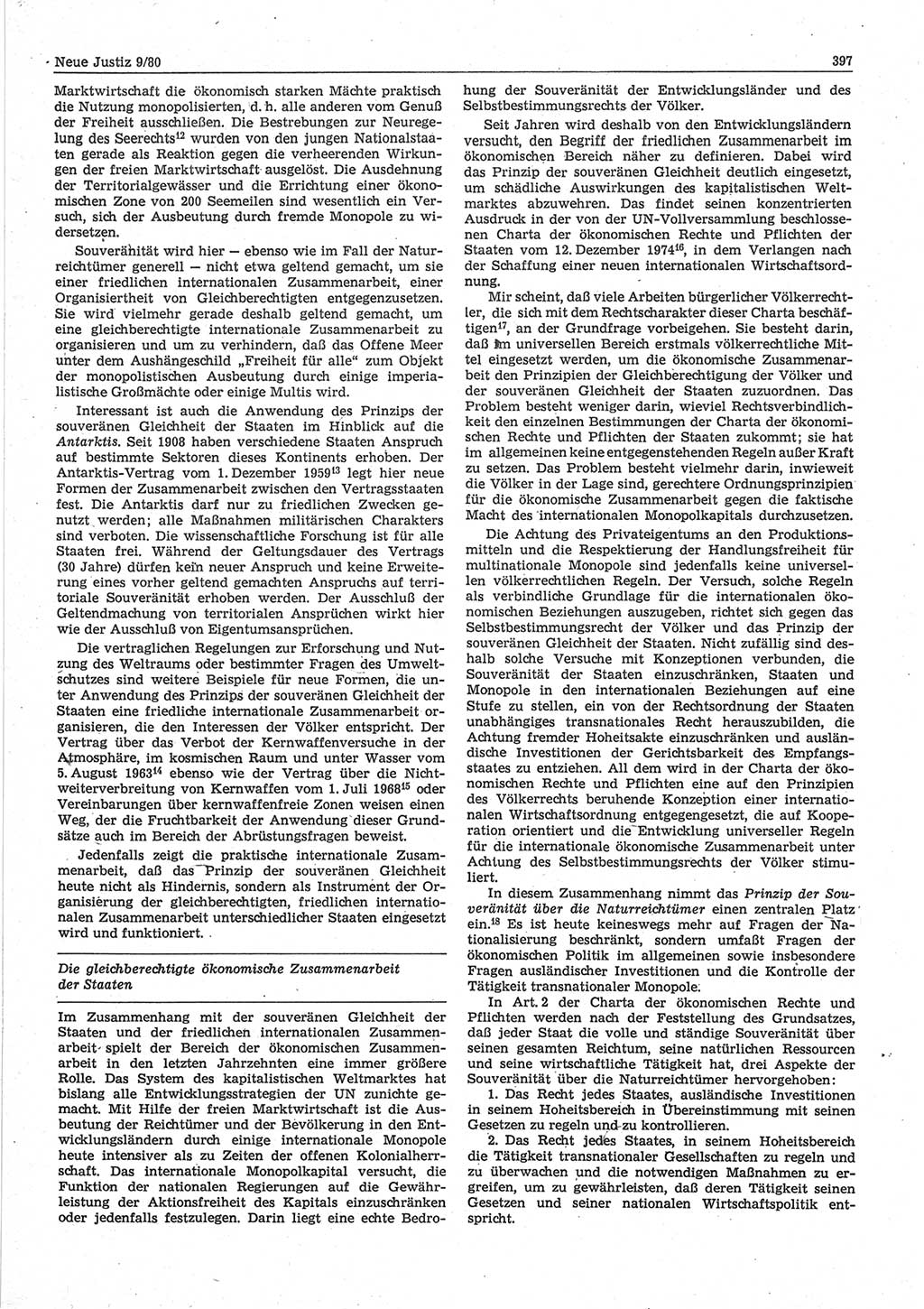 Neue Justiz (NJ), Zeitschrift für sozialistisches Recht und Gesetzlichkeit [Deutsche Demokratische Republik (DDR)], 34. Jahrgang 1980, Seite 397 (NJ DDR 1980, S. 397)