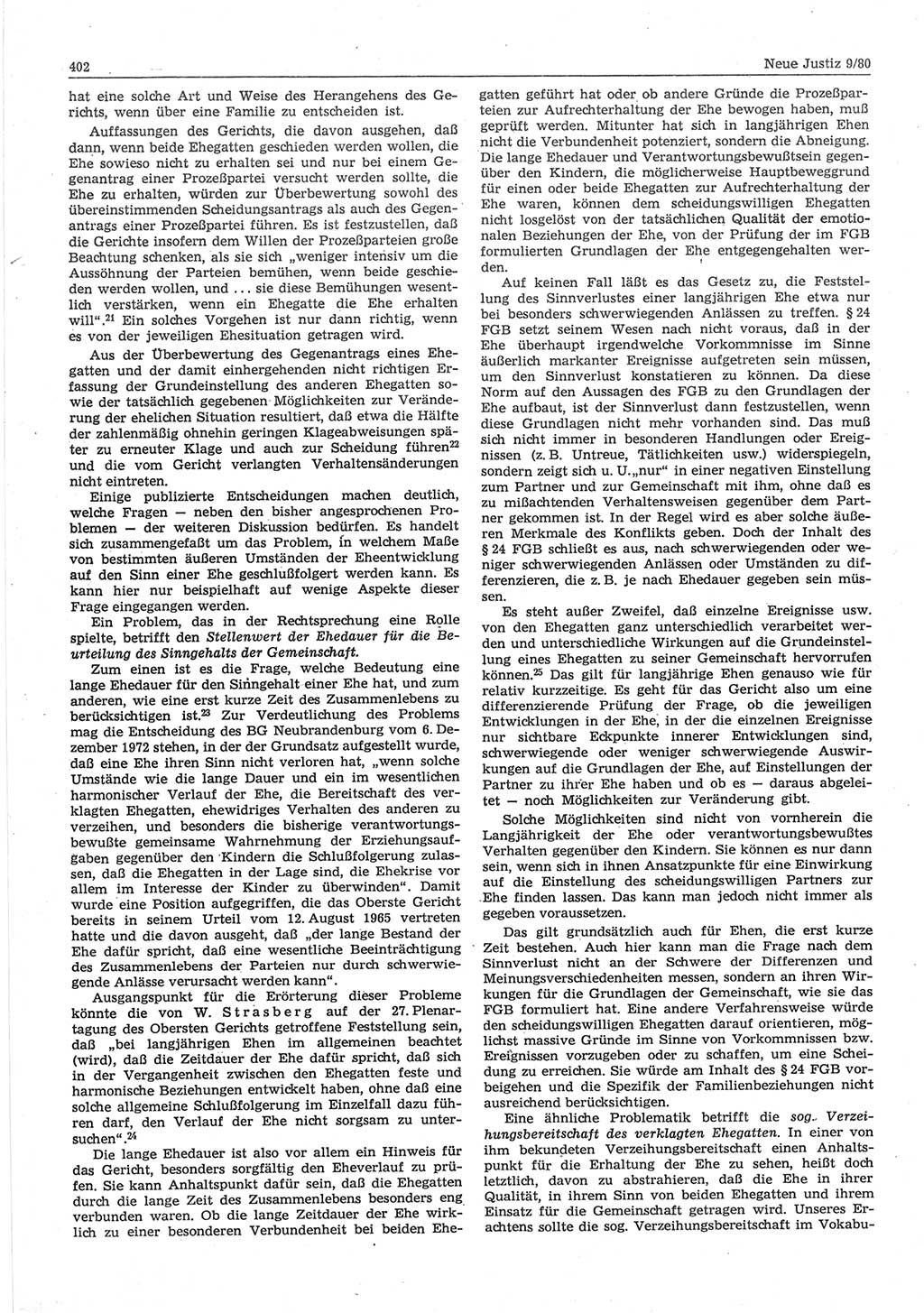 Neue Justiz (NJ), Zeitschrift für sozialistisches Recht und Gesetzlichkeit [Deutsche Demokratische Republik (DDR)], 34. Jahrgang 1980, Seite 402 (NJ DDR 1980, S. 402)