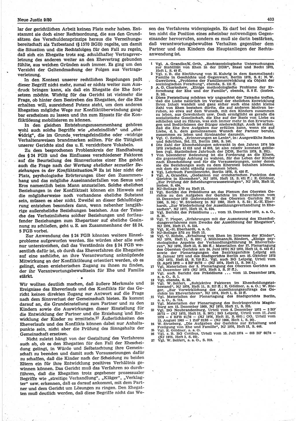 Neue Justiz (NJ), Zeitschrift für sozialistisches Recht und Gesetzlichkeit [Deutsche Demokratische Republik (DDR)], 34. Jahrgang 1980, Seite 403 (NJ DDR 1980, S. 403)