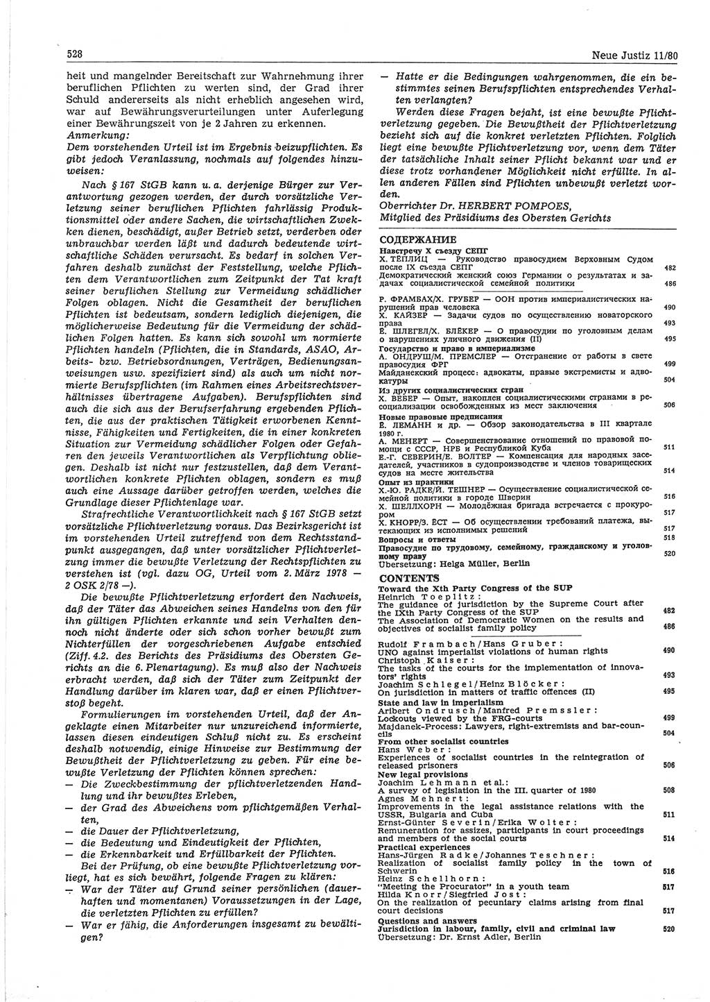 Neue Justiz (NJ), Zeitschrift für sozialistisches Recht und Gesetzlichkeit [Deutsche Demokratische Republik (DDR)], 34. Jahrgang 1980, Seite 528 (NJ DDR 1980, S. 528)