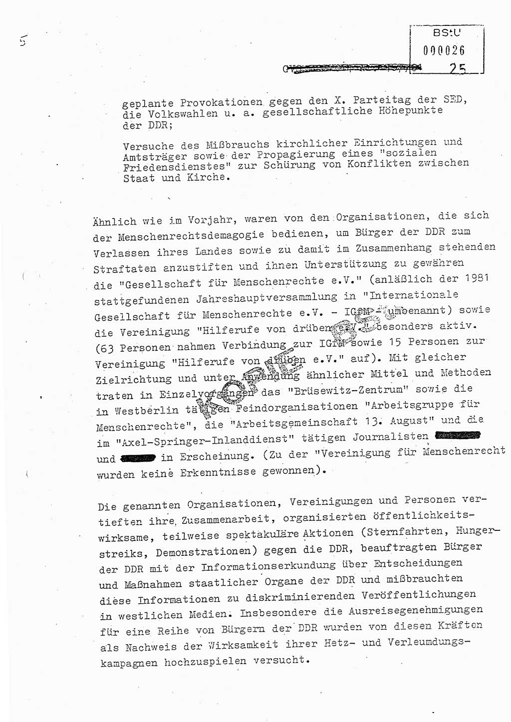 Jahresbericht der Hauptabteilung (HA) Ⅸ 1981, Analyse über die Entwicklung und die Wirksamkeit der politisch-operativen Arbeit der Linie Ⅸ in der Zeit vom 1. Januar 1981 bis 30. September 1981, Ministerium für Staatssicherheit (MfS) der Deutschen Demokratischen Republik (DDR), Hauptabteilung Ⅸ, Berlin 1981, Seite 25 (Anal. MfS DDR HA Ⅸ /81 1981, S. 25)