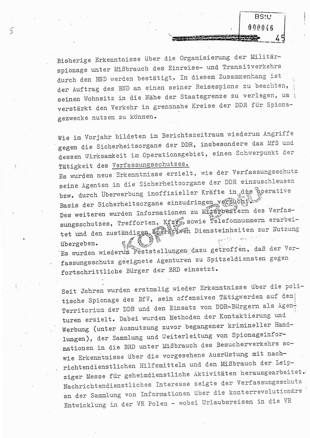 Jahresbericht der Hauptabteilung (HA) Ⅸ 1981, Analyse über die Entwicklung und die Wirksamkeit der politisch-operativen Arbeit der Linie Ⅸ in der Zeit vom 1. Januar 1981 bis 30. September 1981, Ministerium für Staatssicherheit (MfS) der Deutschen Demokratischen Republik (DDR), Hauptabteilung Ⅸ, Berlin 1981, Seite 45 (Anal. MfS DDR HA Ⅸ /81 1981, S. 45)