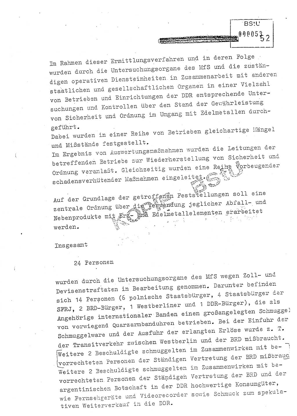 Jahresbericht der Hauptabteilung (HA) Ⅸ 1981, Analyse über die Entwicklung und die Wirksamkeit der politisch-operativen Arbeit der Linie Ⅸ in der Zeit vom 1. Januar 1981 bis 30. September 1981, Ministerium für Staatssicherheit (MfS) der Deutschen Demokratischen Republik (DDR), Hauptabteilung Ⅸ, Berlin 1981, Seite 52 (Anal. MfS DDR HA Ⅸ /81 1981, S. 52)