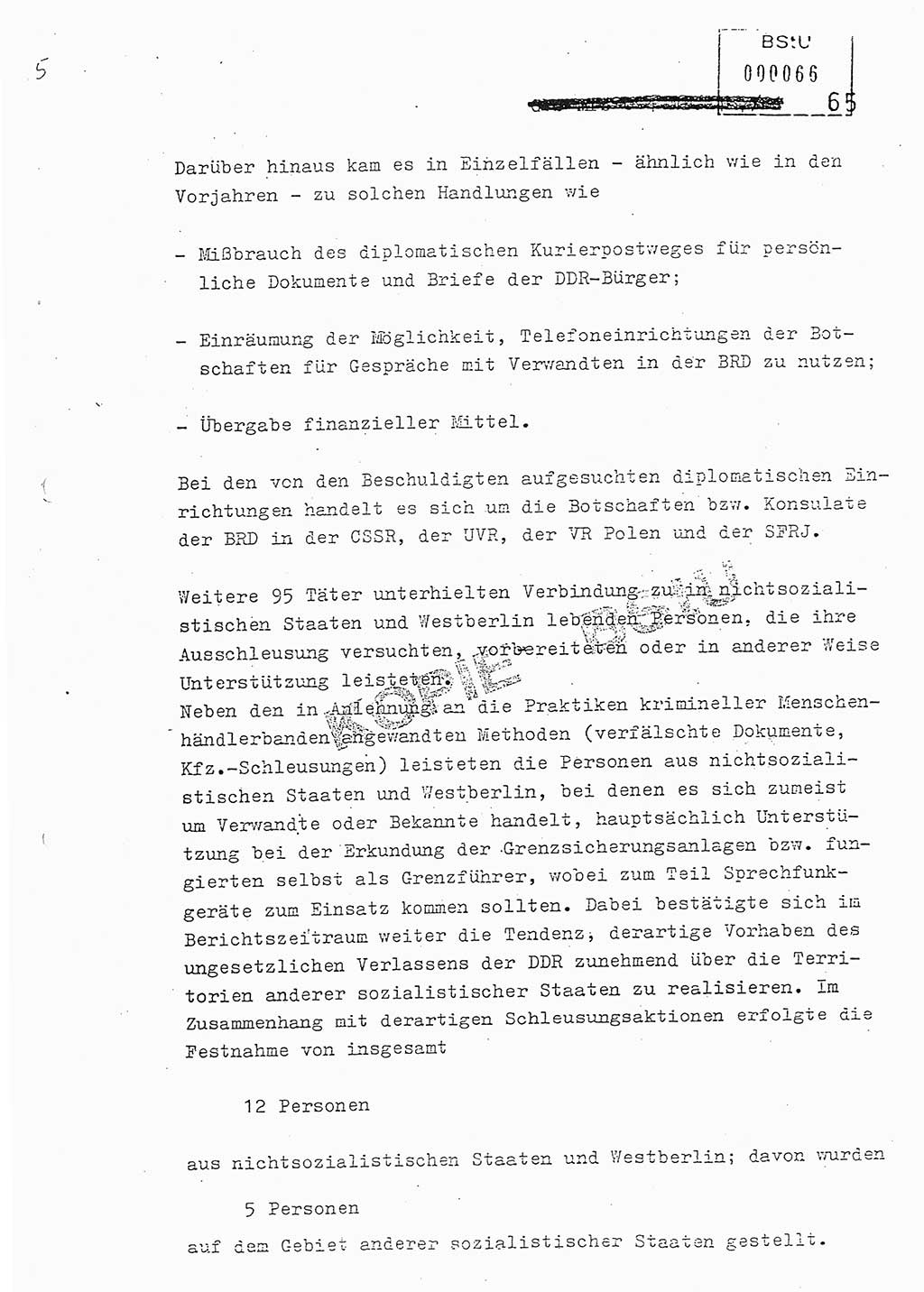 Jahresbericht der Hauptabteilung (HA) Ⅸ 1981, Analyse über die Entwicklung und die Wirksamkeit der politisch-operativen Arbeit der Linie Ⅸ in der Zeit vom 1. Januar 1981 bis 30. September 1981, Ministerium für Staatssicherheit (MfS) der Deutschen Demokratischen Republik (DDR), Hauptabteilung Ⅸ, Berlin 1981, Seite 65 (Anal. MfS DDR HA Ⅸ /81 1981, S. 65)