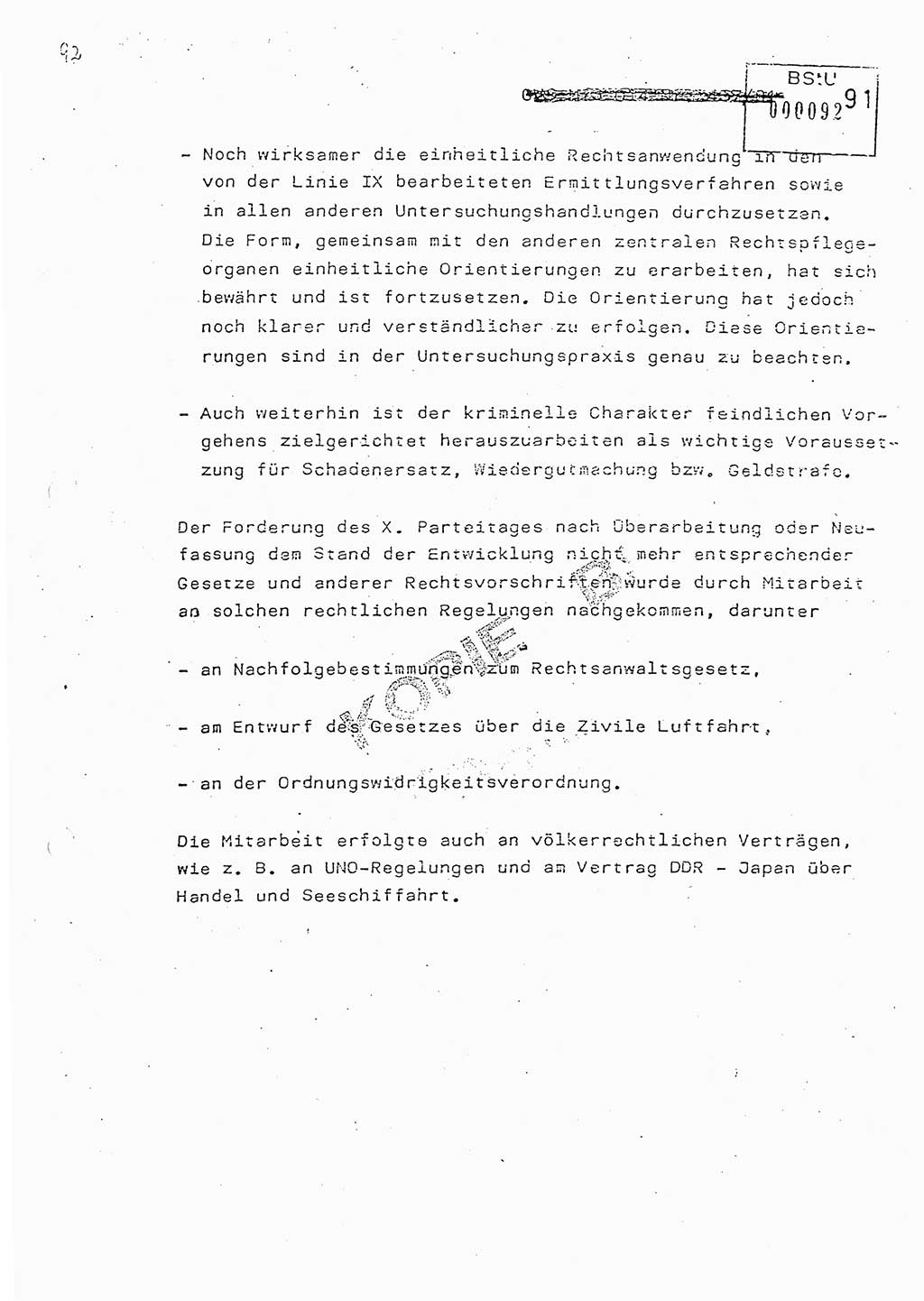 Jahresbericht der Hauptabteilung (HA) Ⅸ 1981, Analyse über die Entwicklung und die Wirksamkeit der politisch-operativen Arbeit der Linie Ⅸ in der Zeit vom 1. Januar 1981 bis 30. September 1981, Ministerium für Staatssicherheit (MfS) der Deutschen Demokratischen Republik (DDR), Hauptabteilung Ⅸ, Berlin 1981, Seite 91 (Anal. MfS DDR HA Ⅸ /81 1981, S. 91)