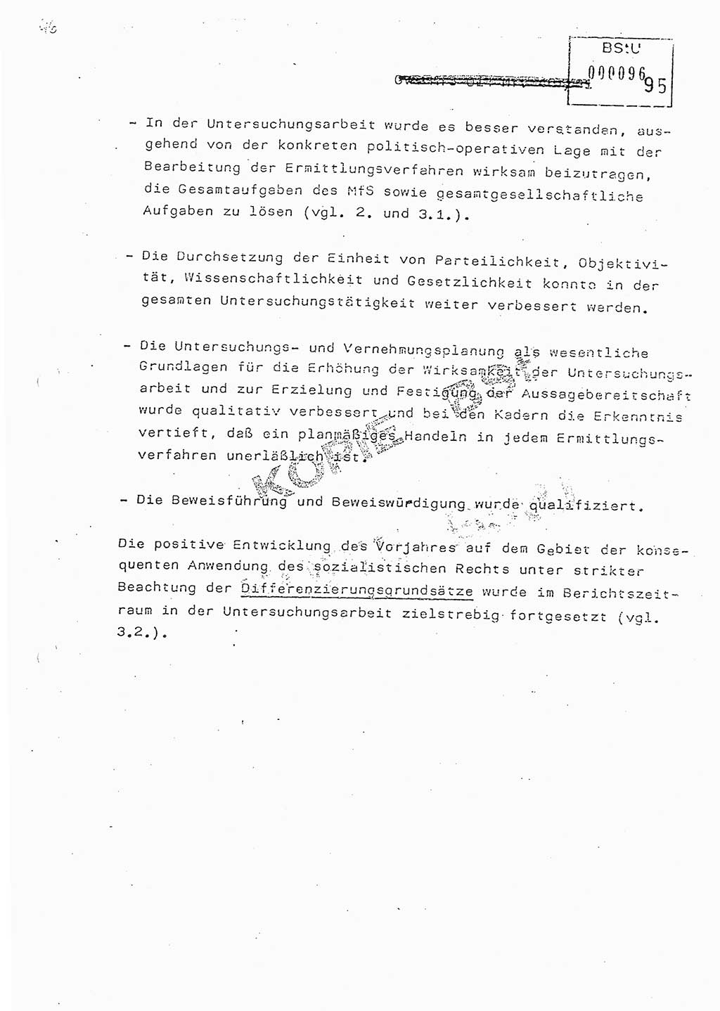 Jahresbericht der Hauptabteilung (HA) Ⅸ 1981, Analyse über die Entwicklung und die Wirksamkeit der politisch-operativen Arbeit der Linie Ⅸ in der Zeit vom 1. Januar 1981 bis 30. September 1981, Ministerium für Staatssicherheit (MfS) der Deutschen Demokratischen Republik (DDR), Hauptabteilung Ⅸ, Berlin 1981, Seite 95 (Anal. MfS DDR HA Ⅸ /81 1981, S. 95)