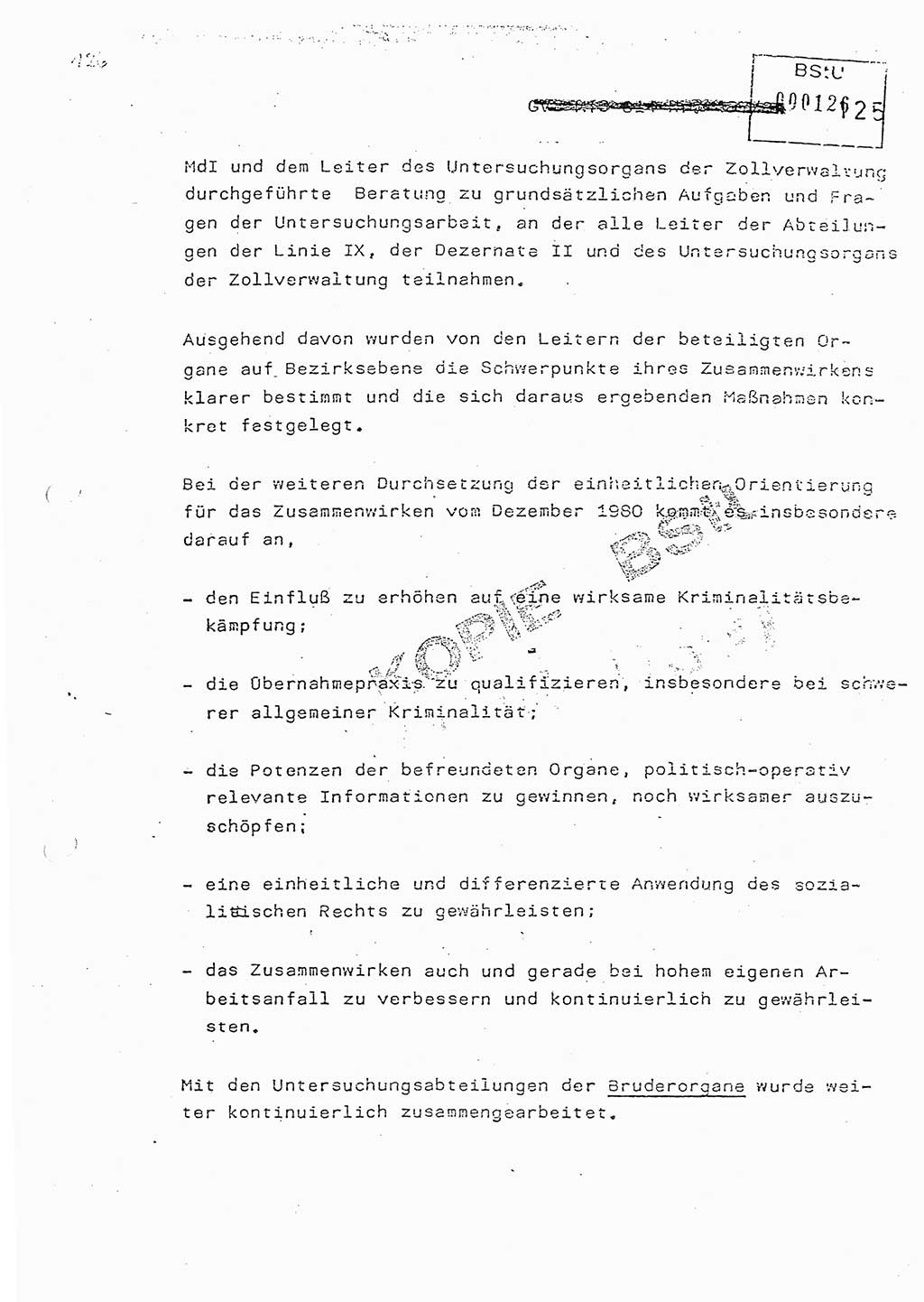 Jahresbericht der Hauptabteilung (HA) Ⅸ 1981, Analyse über die Entwicklung und die Wirksamkeit der politisch-operativen Arbeit der Linie Ⅸ in der Zeit vom 1. Januar 1981 bis 30. September 1981, Ministerium für Staatssicherheit (MfS) der Deutschen Demokratischen Republik (DDR), Hauptabteilung Ⅸ, Berlin 1981, Seite 125 (Anal. MfS DDR HA Ⅸ /81 1981, S. 125)