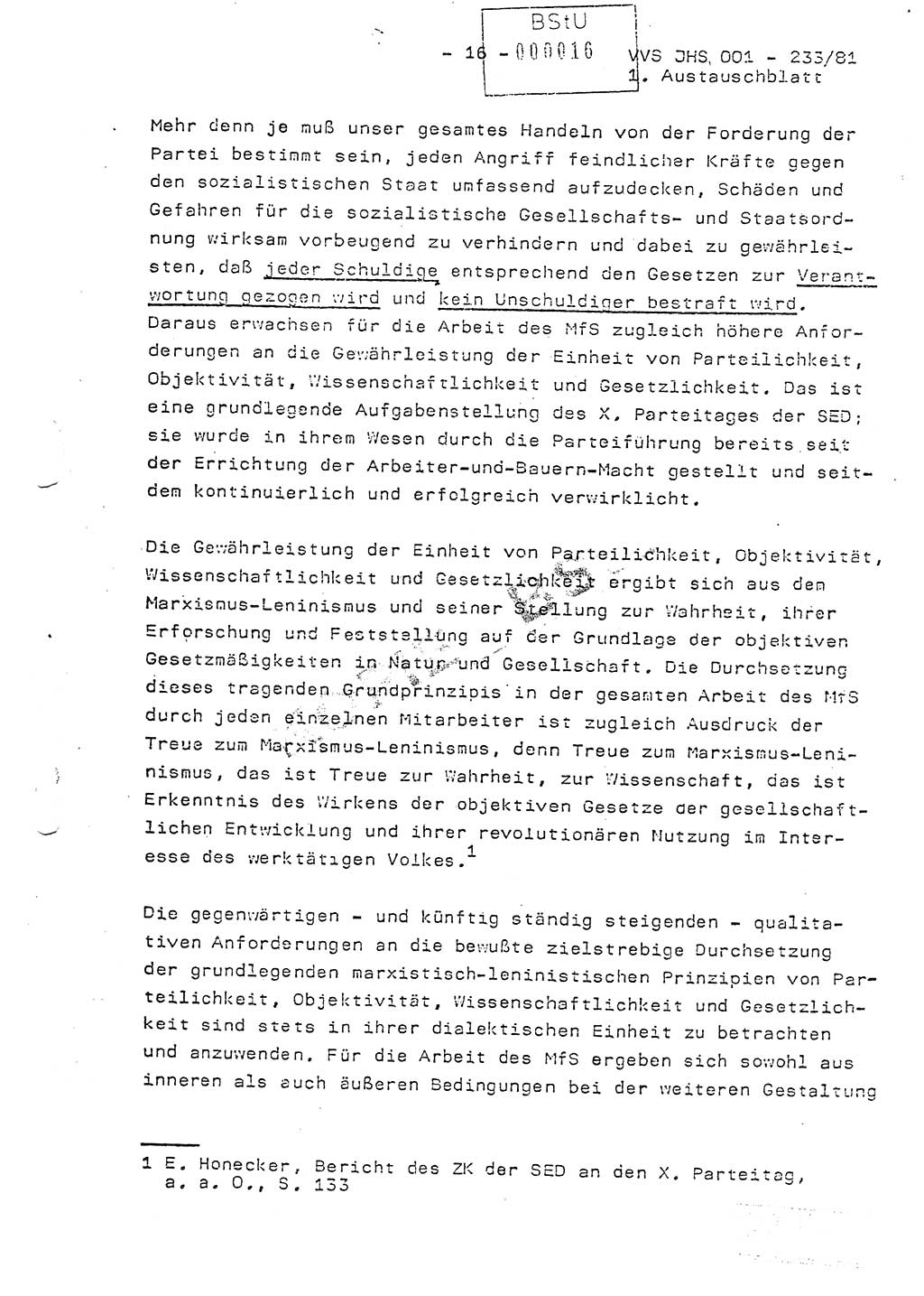 Dissertation Oberstleutnant Horst Zank (JHS), Oberstleutnant Dr. Karl-Heinz Knoblauch (JHS), Oberstleutnant Gustav-Adolf Kowalewski (HA Ⅸ), Oberstleutnant Wolfgang Plötner (HA Ⅸ), Ministerium für Staatssicherheit (MfS) [Deutsche Demokratische Republik (DDR)], Juristische Hochschule (JHS), Vertrauliche Verschlußsache (VVS) o001-233/81, Potsdam 1981, Blatt 16 (Diss. MfS DDR JHS VVS o001-233/81 1981, Bl. 16)