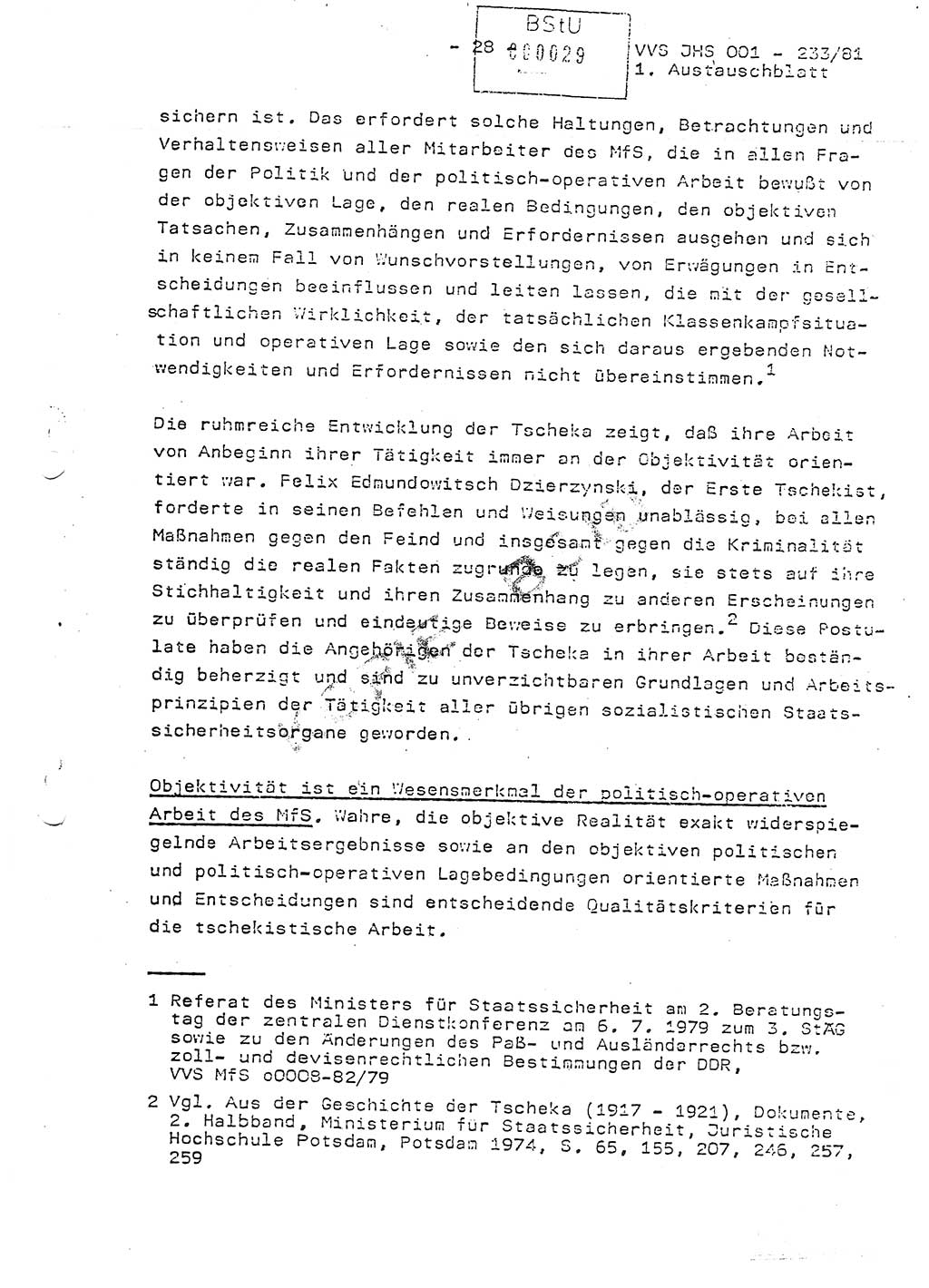 Dissertation Oberstleutnant Horst Zank (JHS), Oberstleutnant Dr. Karl-Heinz Knoblauch (JHS), Oberstleutnant Gustav-Adolf Kowalewski (HA Ⅸ), Oberstleutnant Wolfgang Plötner (HA Ⅸ), Ministerium für Staatssicherheit (MfS) [Deutsche Demokratische Republik (DDR)], Juristische Hochschule (JHS), Vertrauliche Verschlußsache (VVS) o001-233/81, Potsdam 1981, Blatt 29 (Diss. MfS DDR JHS VVS o001-233/81 1981, Bl. 29)