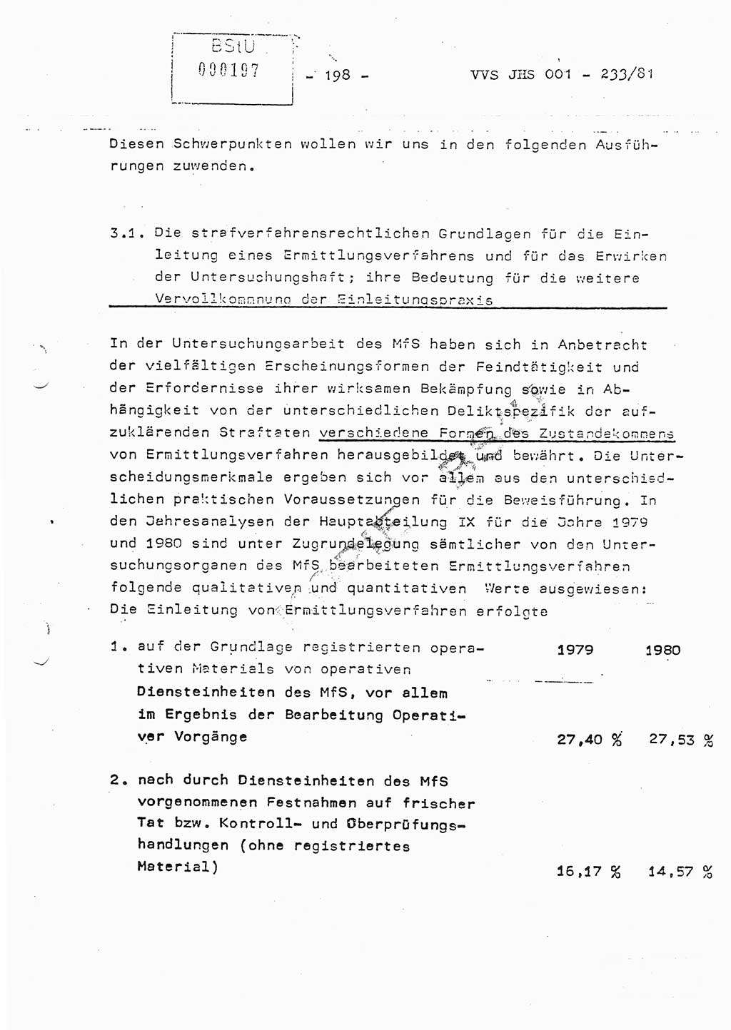 Dissertation Oberstleutnant Horst Zank (JHS), Oberstleutnant Dr. Karl-Heinz Knoblauch (JHS), Oberstleutnant Gustav-Adolf Kowalewski (HA Ⅸ), Oberstleutnant Wolfgang Plötner (HA Ⅸ), Ministerium für Staatssicherheit (MfS) [Deutsche Demokratische Republik (DDR)], Juristische Hochschule (JHS), Vertrauliche Verschlußsache (VVS) o001-233/81, Potsdam 1981, Blatt 198 (Diss. MfS DDR JHS VVS o001-233/81 1981, Bl. 198)