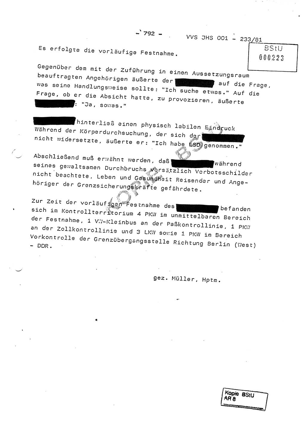 Dissertation Oberstleutnant Horst Zank (JHS), Oberstleutnant Dr. Karl-Heinz Knoblauch (JHS), Oberstleutnant Gustav-Adolf Kowalewski (HA Ⅸ), Oberstleutnant Wolfgang Plötner (HA Ⅸ), Ministerium für Staatssicherheit (MfS) [Deutsche Demokratische Republik (DDR)], Juristische Hochschule (JHS), Vertrauliche Verschlußsache (VVS) o001-233/81, Potsdam 1981, Blatt 792 (Diss. MfS DDR JHS VVS o001-233/81 1981, Bl. 792)